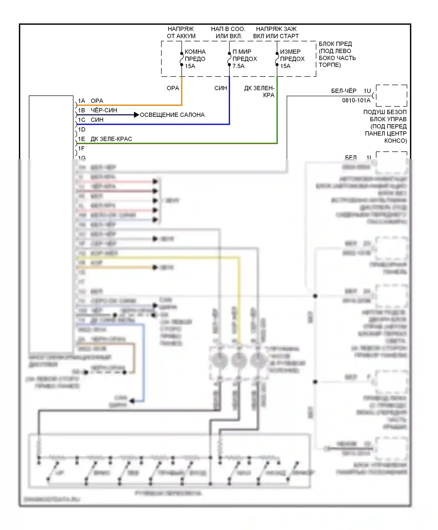 CX-7 Mazda I рестайлинг (2009-2012): Электросхема многоинформационной системы 