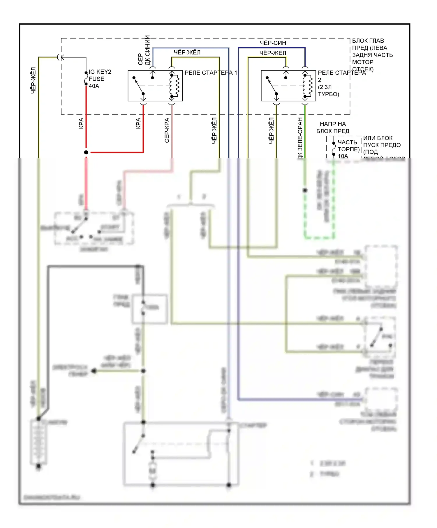 CX-7 Mazda I рестайлинг (2009-2012): Электросхема стартера 