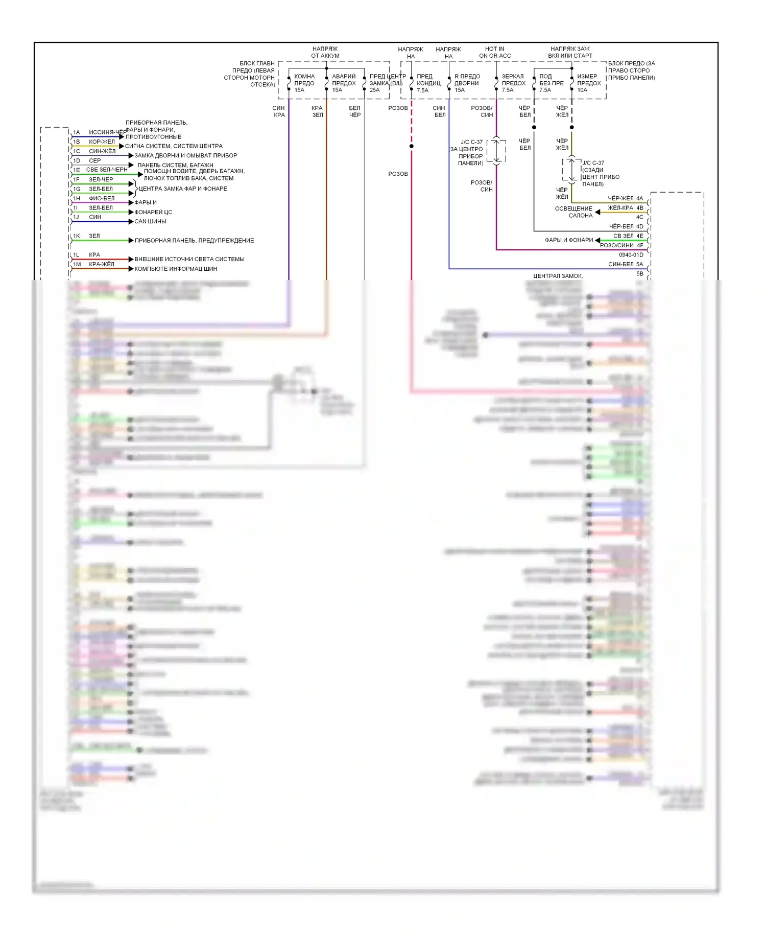 CX-9 Mazda I рестайлинг (2012-2016): Электросхема блоков управления кузовом 