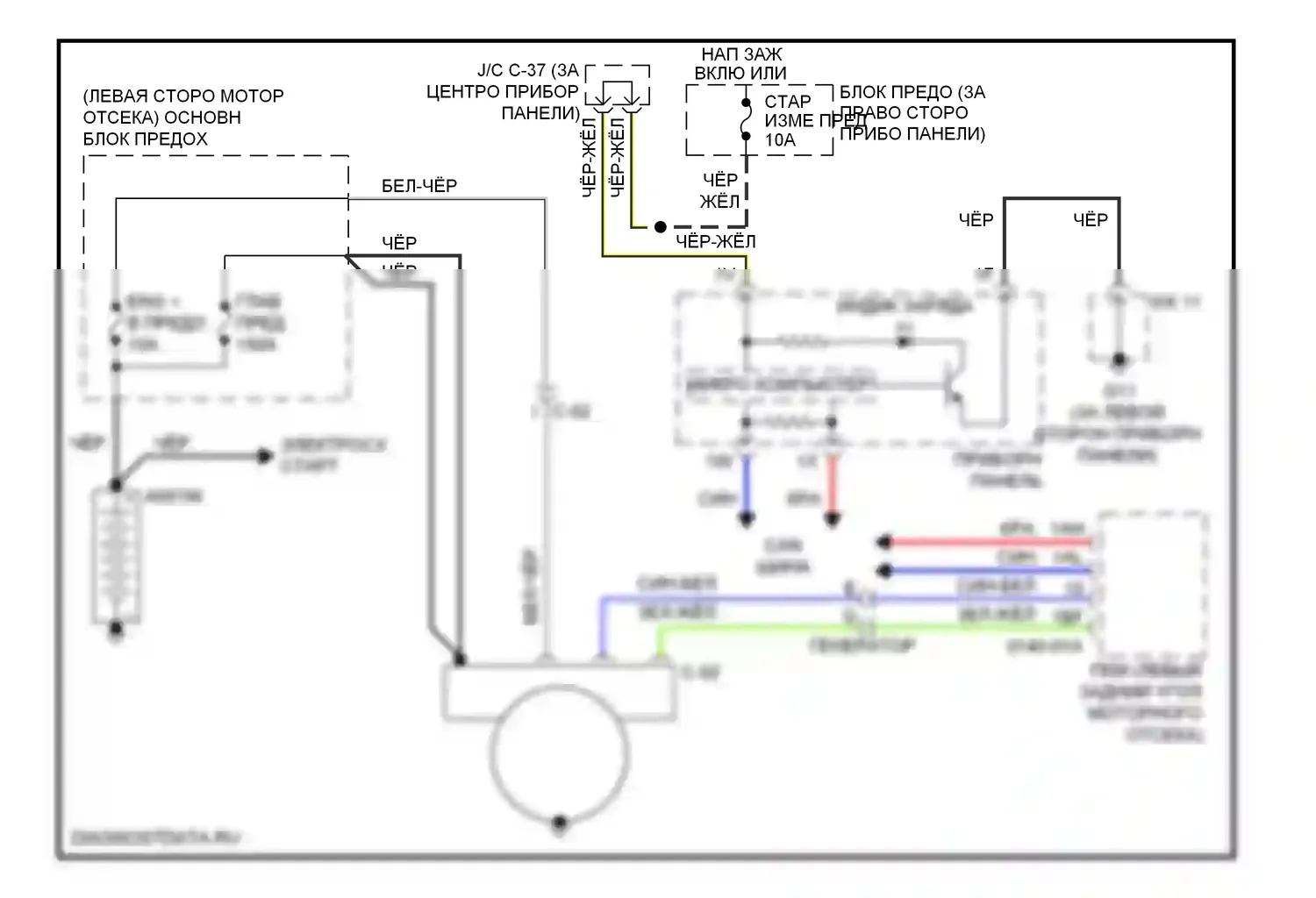 CX-9 Mazda I рестайлинг (2012-2016): Электросхема генератора 