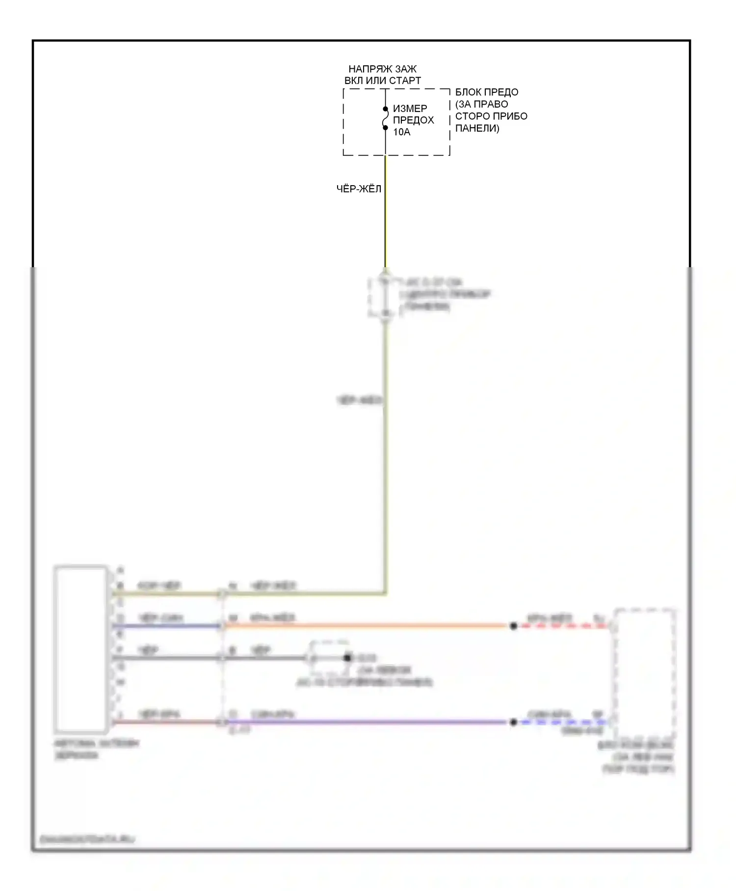 CX-9 Mazda I рестайлинг (2012-2016): Электросхема автоматического затемняющего зеркала 