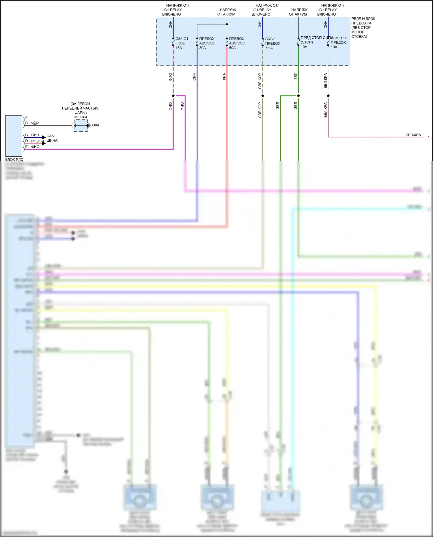 CX-9 Mazda II рестайлинг (2020-2024): Антиблокировочная система abs электросхема (1 из 2) 