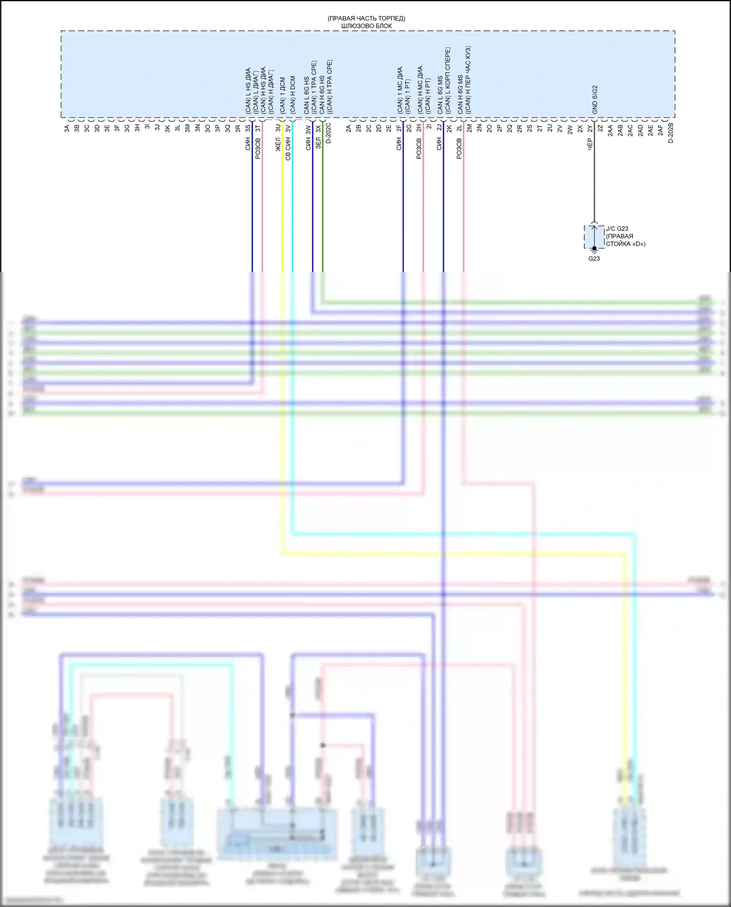 CX-9 Mazda II рестайлинг (2020-2024): Can шина электросхема, поздний выпуск (2 из 4) 