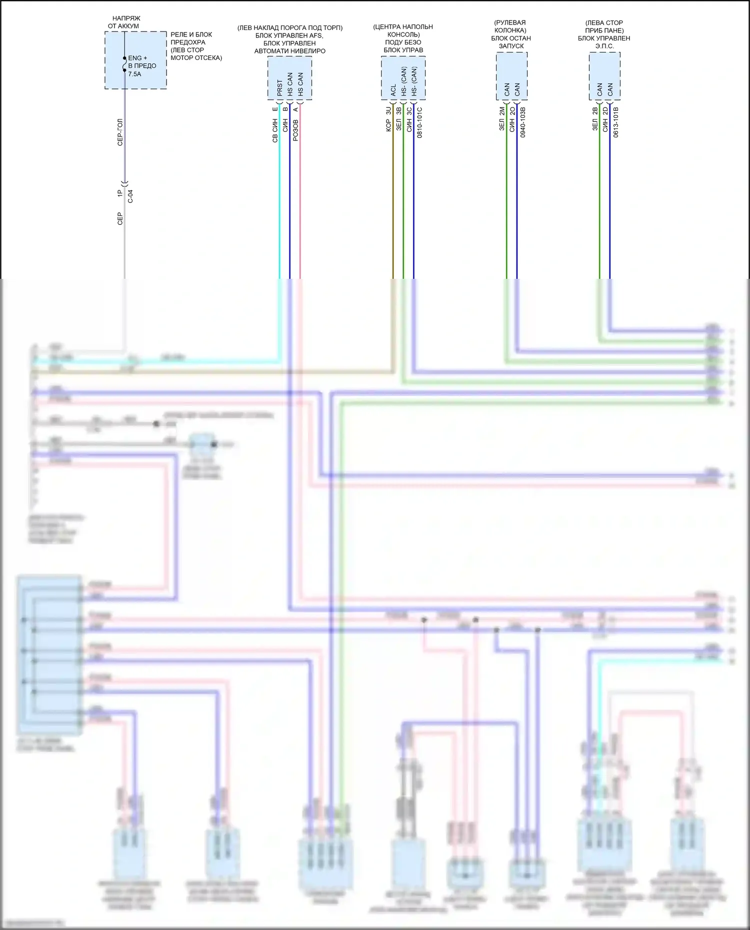 CX-9 Mazda II рестайлинг (2020-2024): Can шина электросхема, ранний выпуск (1 из 3) 