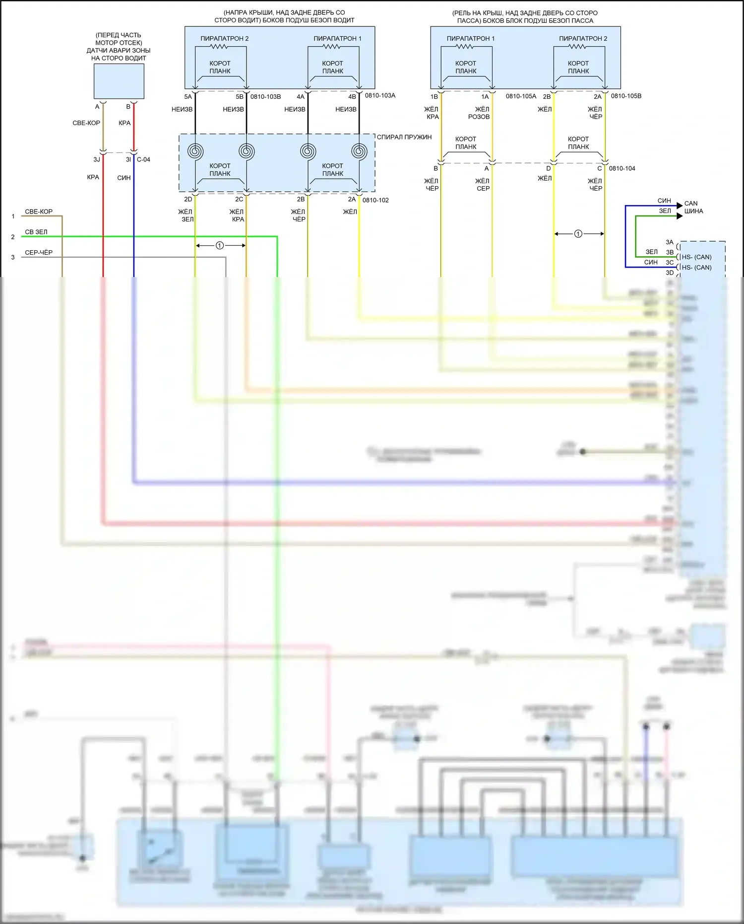 CX-9 Mazda II рестайлинг (2020-2024): Электросхема подушек безопасности (3 из 3) 