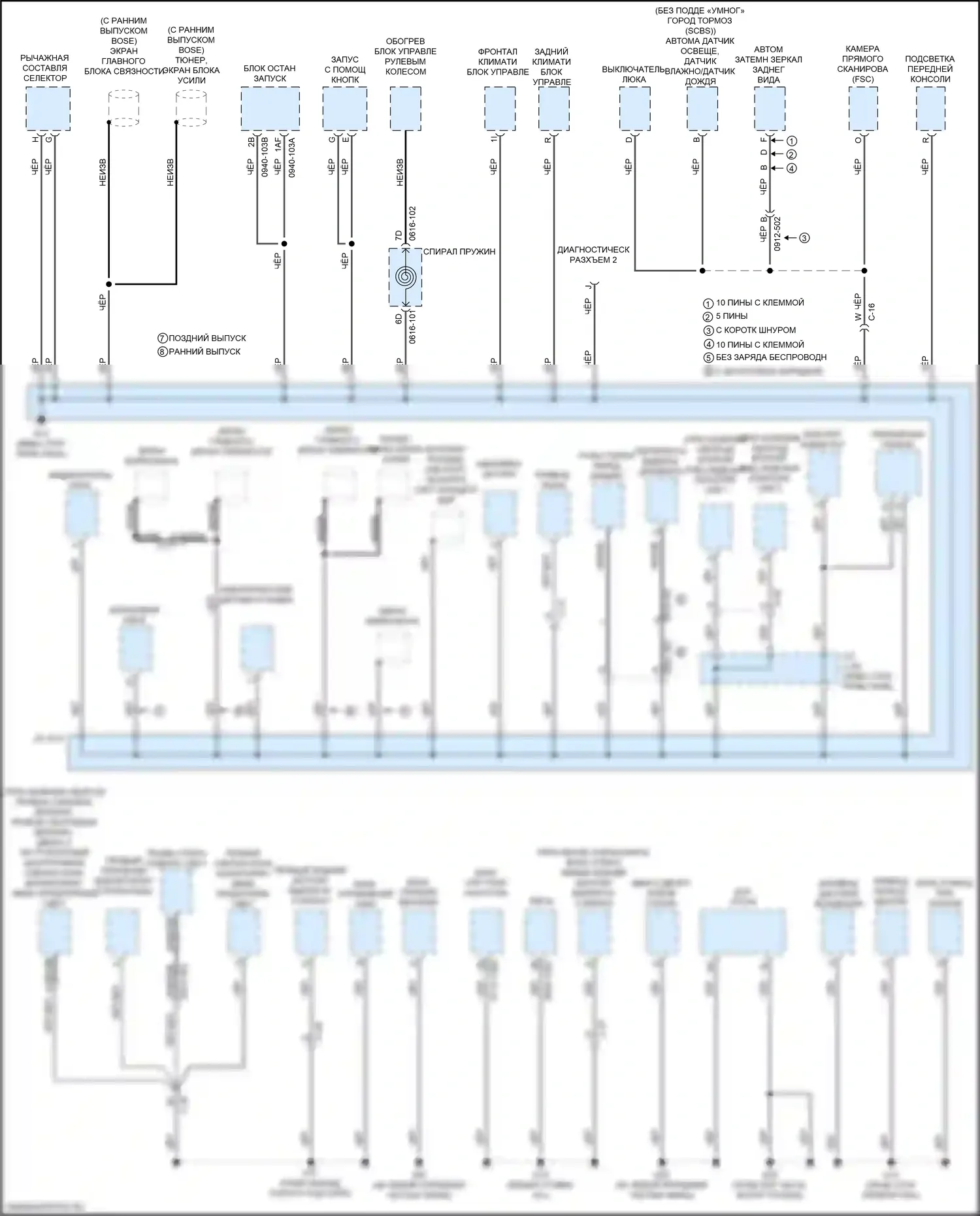 CX-9 Mazda II рестайлинг (2020-2024): Электросхема точек подключения масс (3 из 5) 