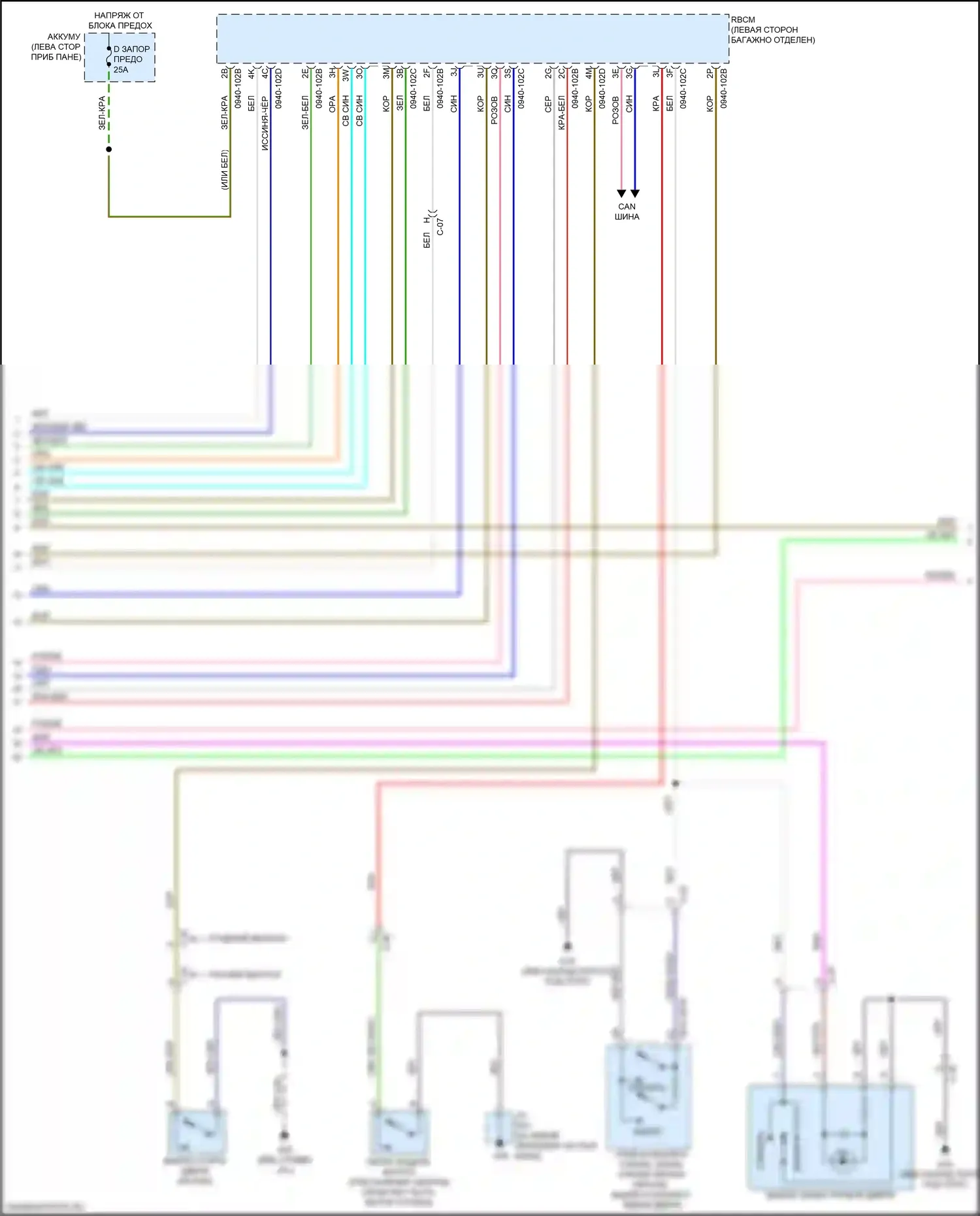 CX-9 Mazda II рестайлинг (2020-2024): Электросхема центрального замка (4 из 5) 