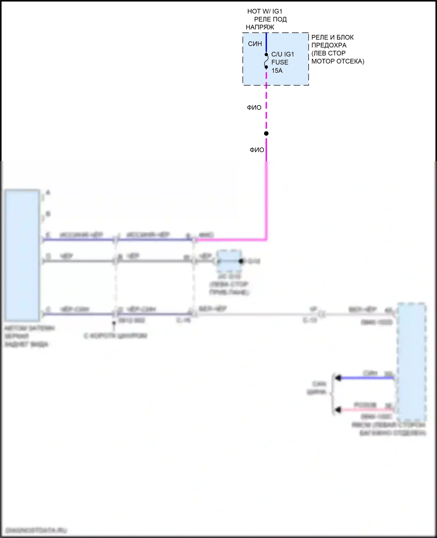 CX-9 Mazda II рестайлинг (2020-2024): Электросхема автоматического затемняющего зеркала, 5-контактный 