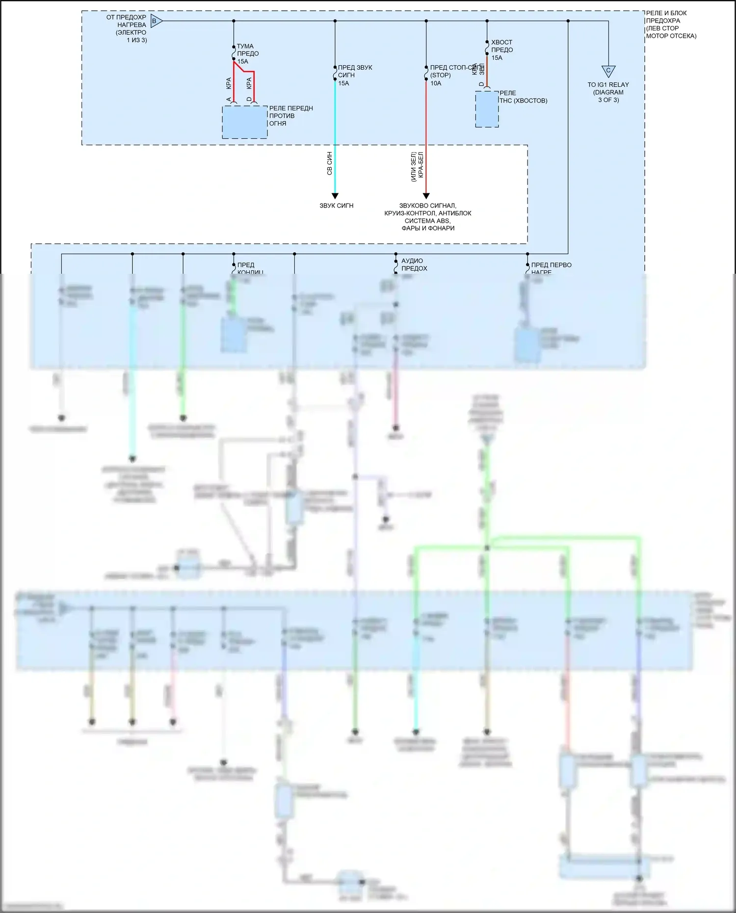 CX-9 Mazda II (2016-2021): Электросхема блока предохранителей реле (2 из 3) 