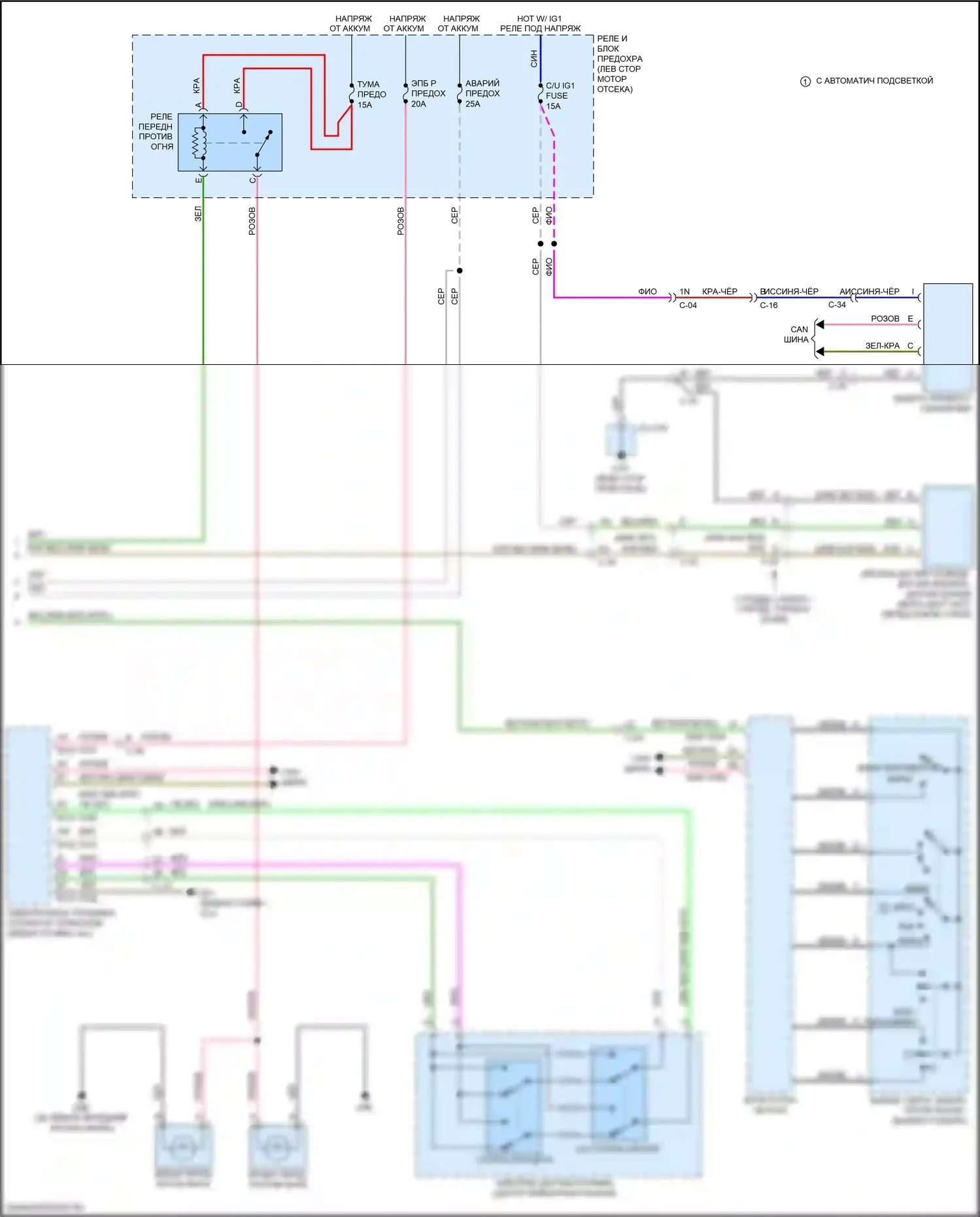 CX-9 Mazda II (2016-2021): Электросхема фар (3 из 3) 