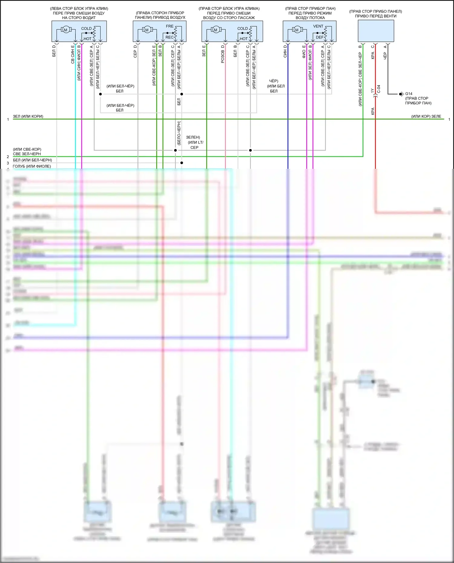CX-9 Mazda II (2016-2021): Электросхема климат контроля (2 из 3) 