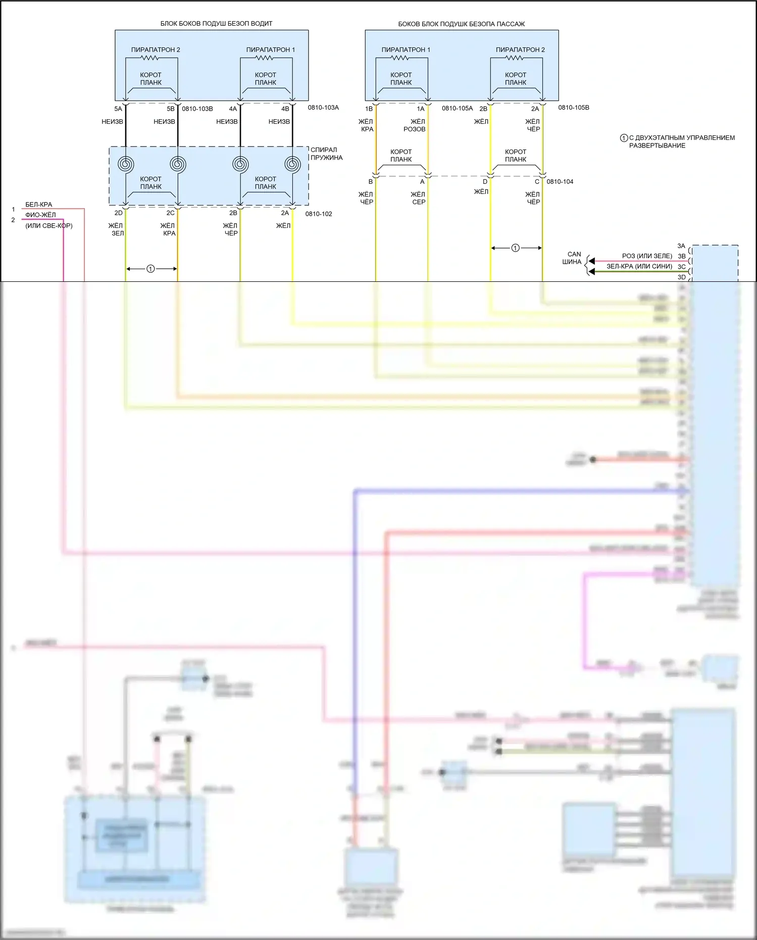 CX-9 Mazda II (2016-2021): Электросхема подушек безопасности (3 из 3) 
