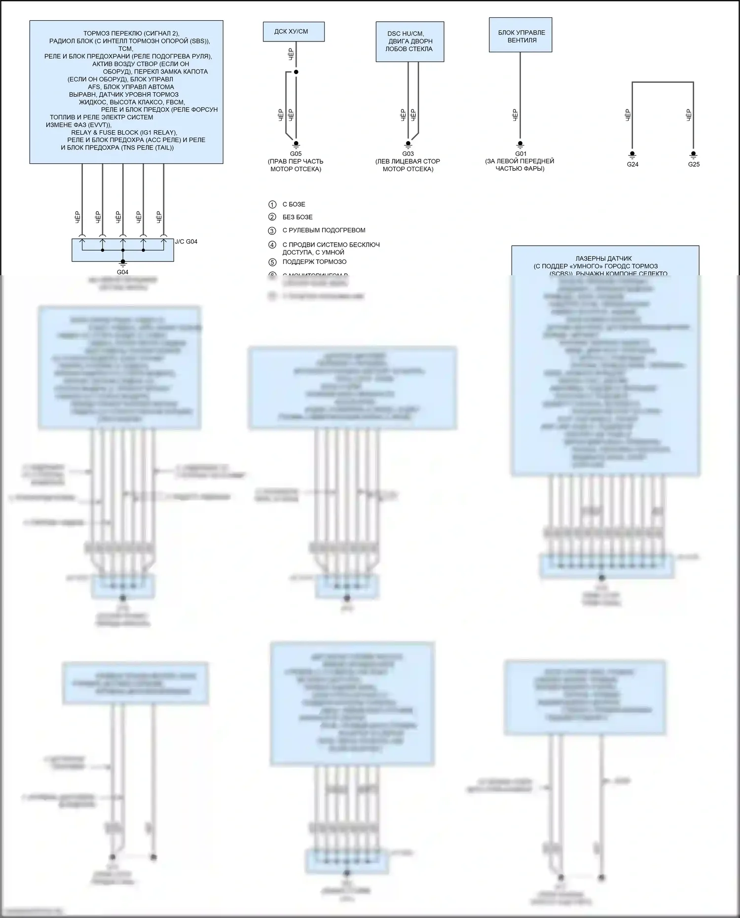 CX-9 Mazda II (2016-2021): Электросхема разводки массы (1 из 2) 