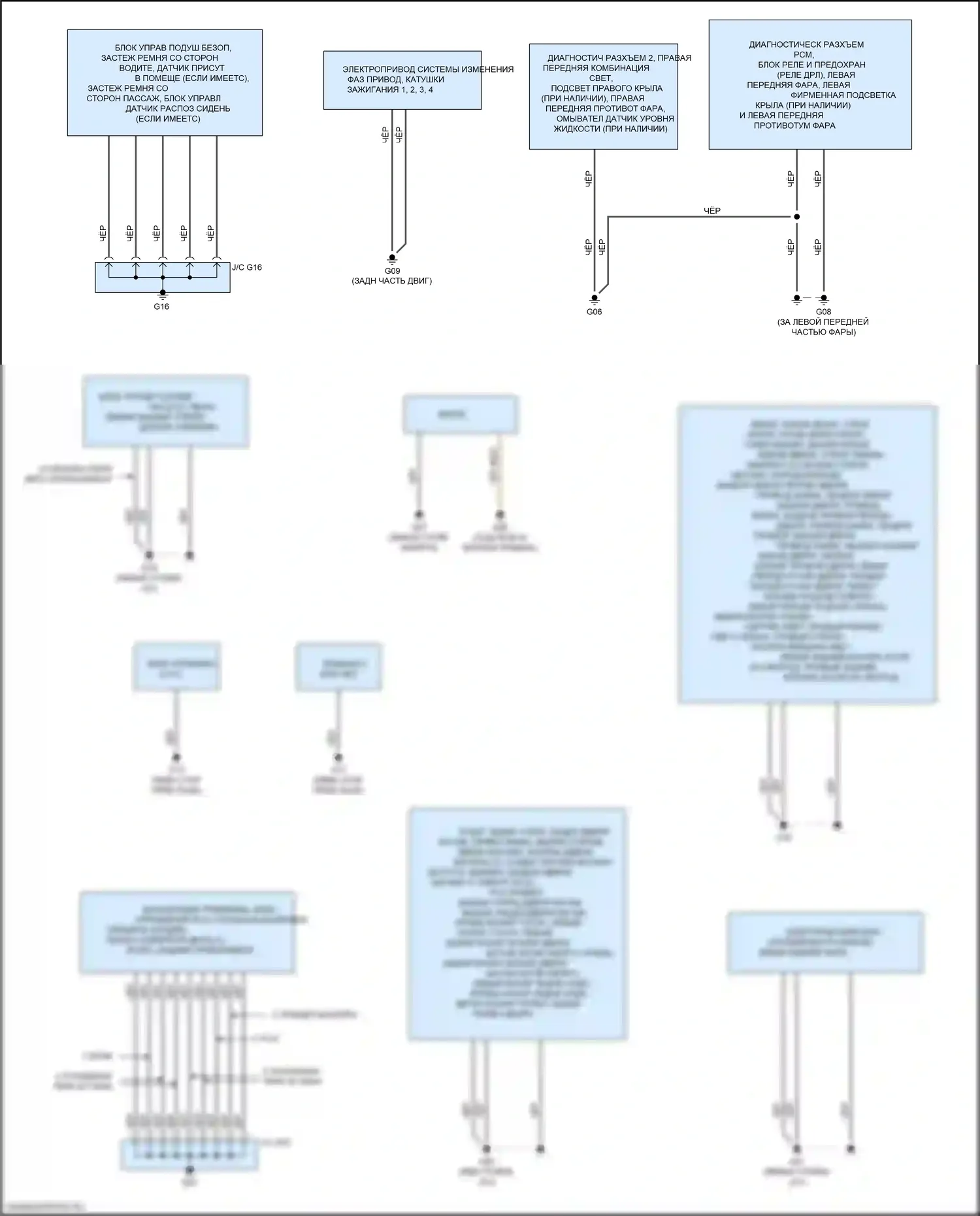 CX-9 Mazda II (2016-2021): Электросхема разводки массы (2 из 2) 