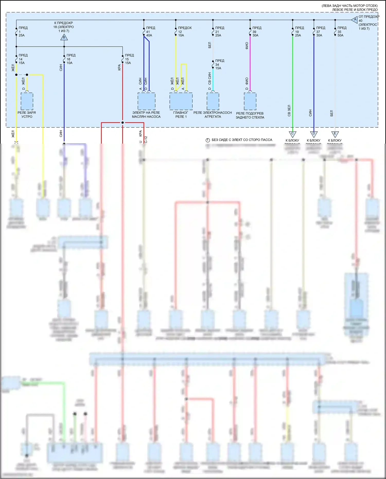 CX-90 Mazda I (2023-2024): Электросхема блока предохранителей реле, подключаемый гибрид (2 из 7) 