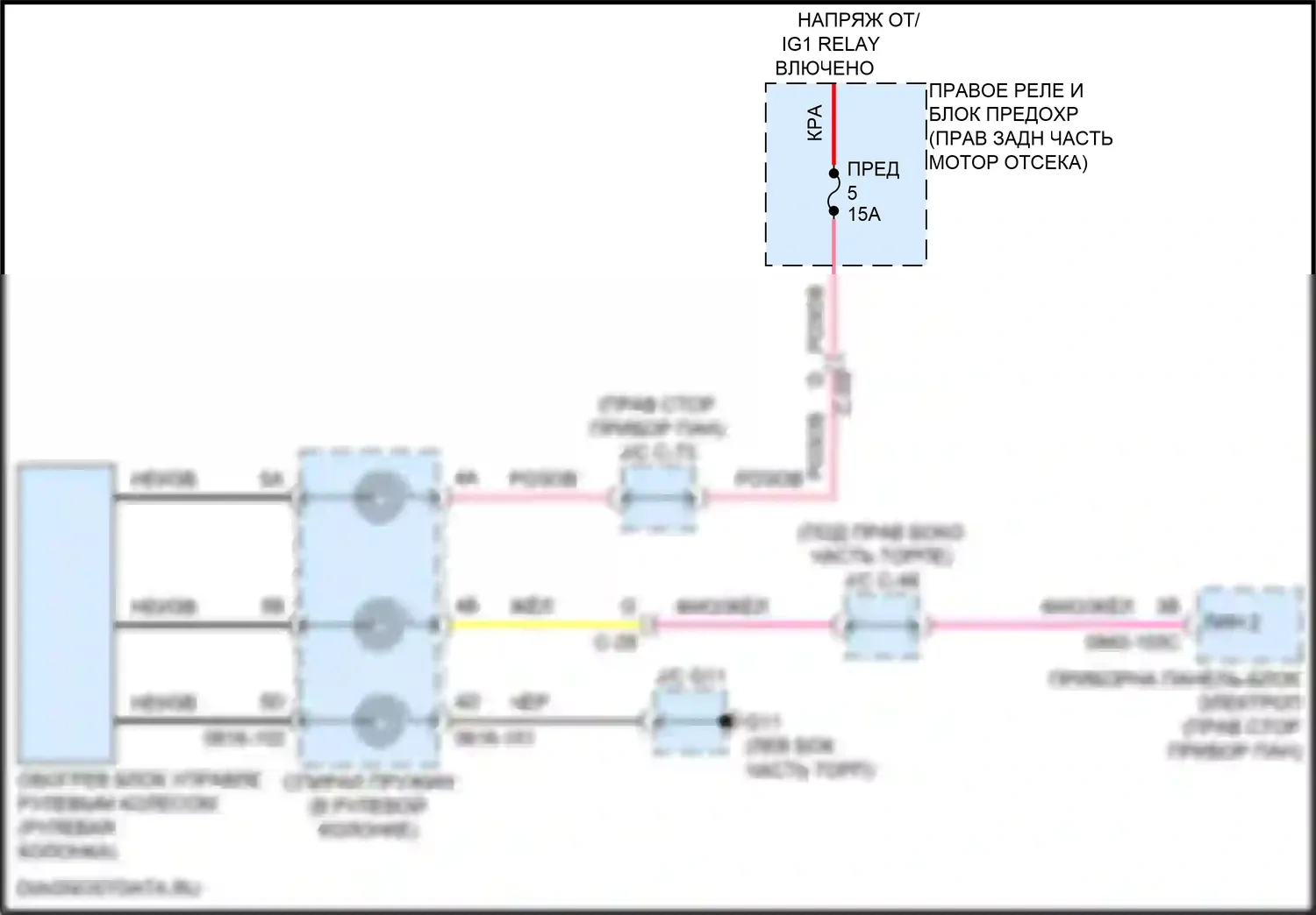 CX-90 Mazda I (2023-2024): Электросхема рулевого колеса с подогревом 