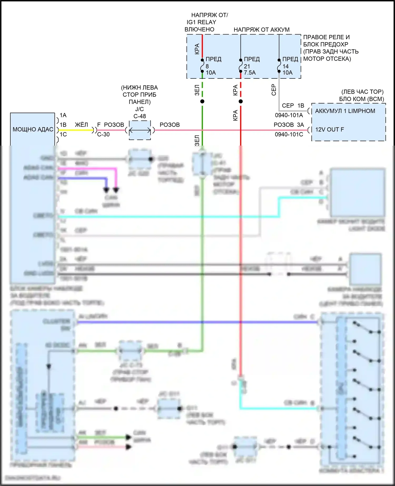CX-90 Mazda I (2023-2024): Электросхема мониторинга водителя 
