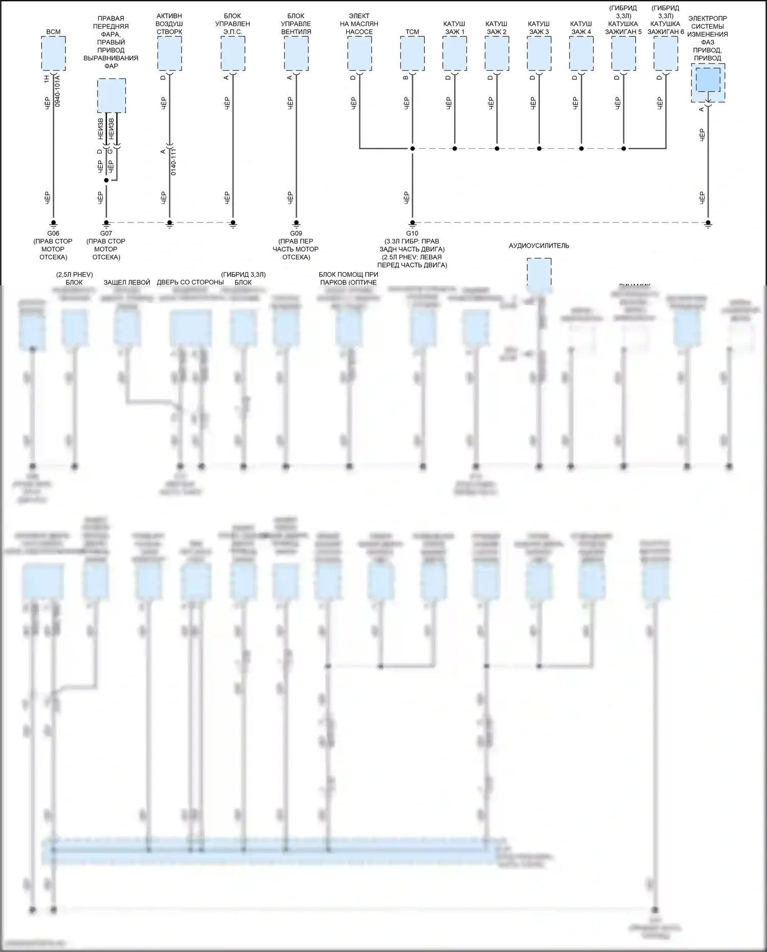 CX-90 Mazda I (2023-2024): Электросхема точек подключения масс (2 из 5) 