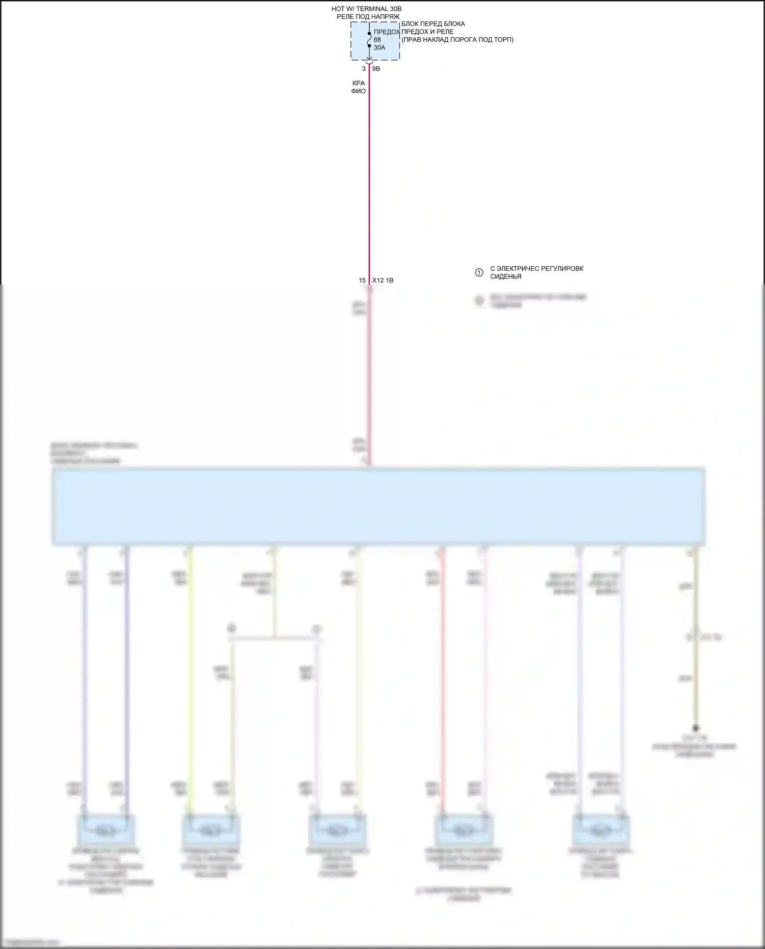 Flair Wagon Mazda III (2017-2023): Электросхема сиденья питания для пассажиров 