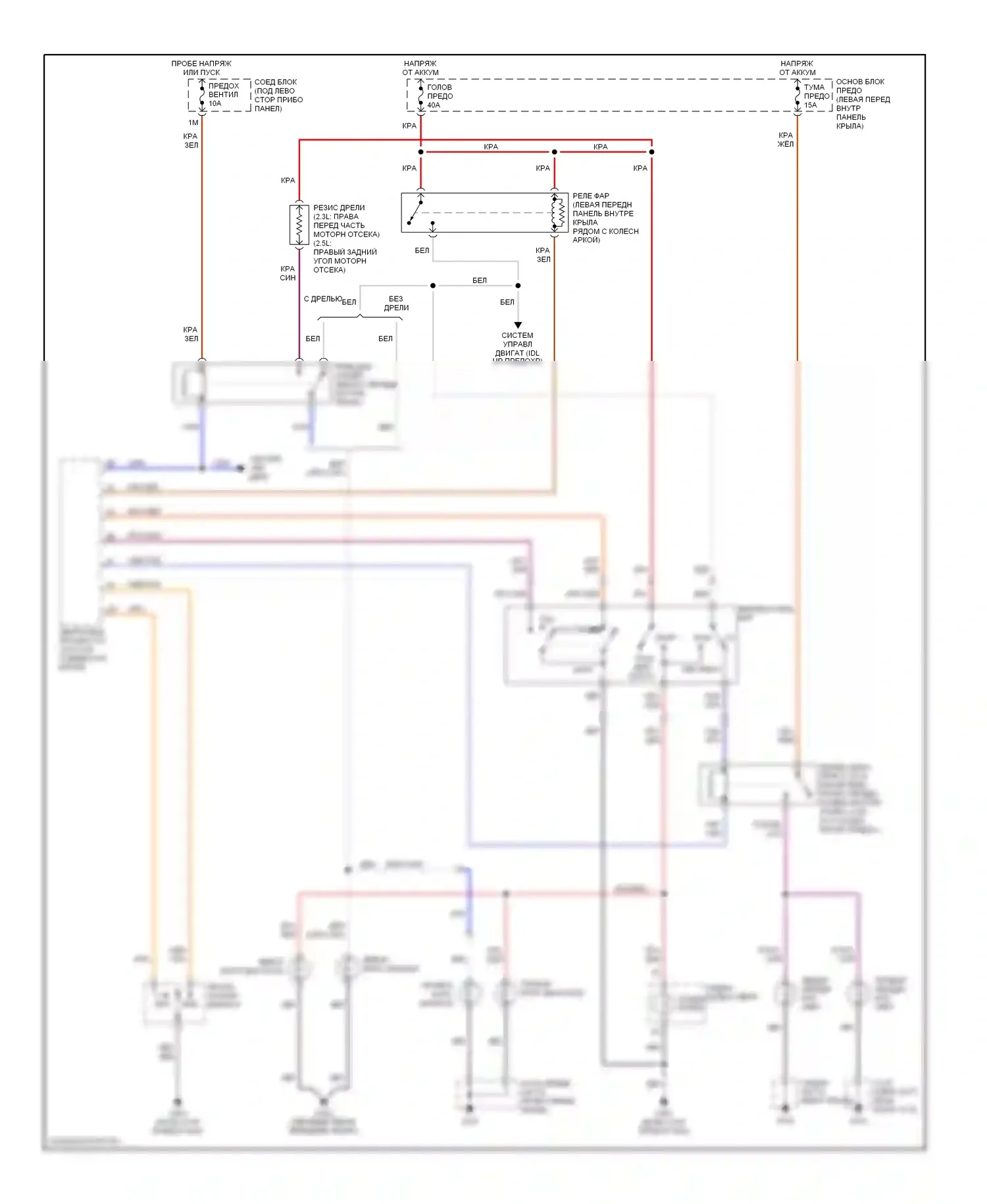 Millenia Mazda I рестайлинг (2000-2003): Электросхема фар 