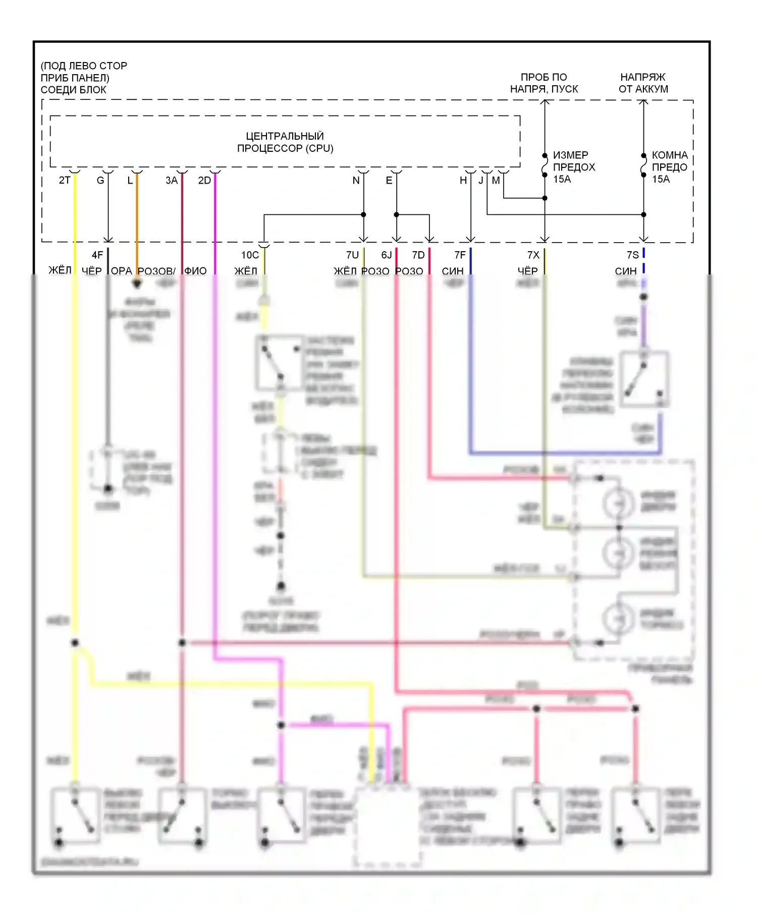 Millenia Mazda I рестайлинг (2000-2003): Электросхемы системы оповещения 