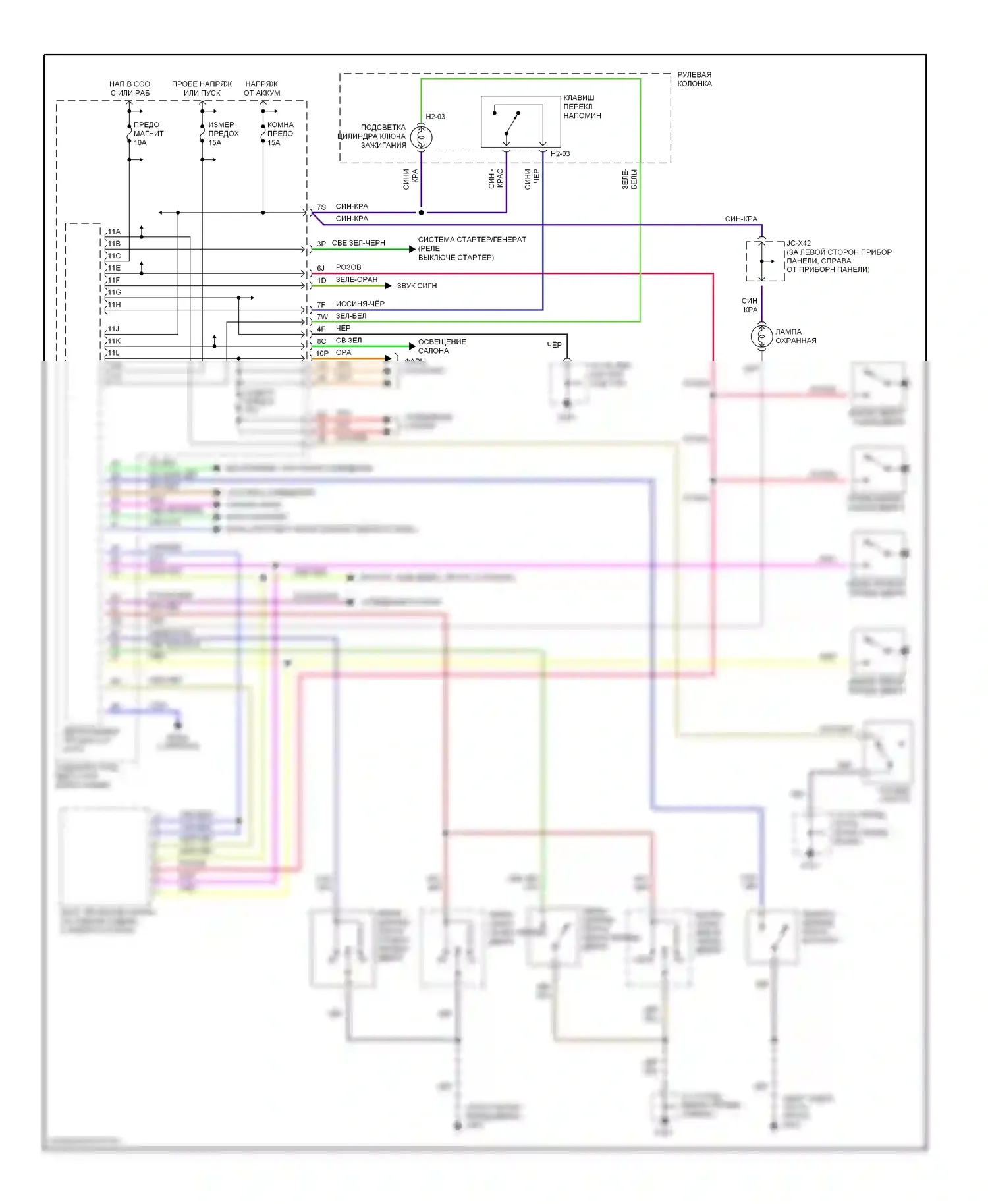 Millenia Mazda I рестайлинг (2000-2003): Сигнализации электросхема 