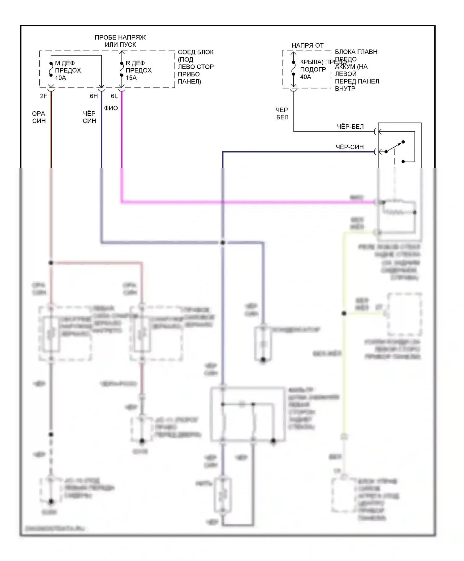 Millenia Mazda I (1994-2000): Электросхема подогрева 
