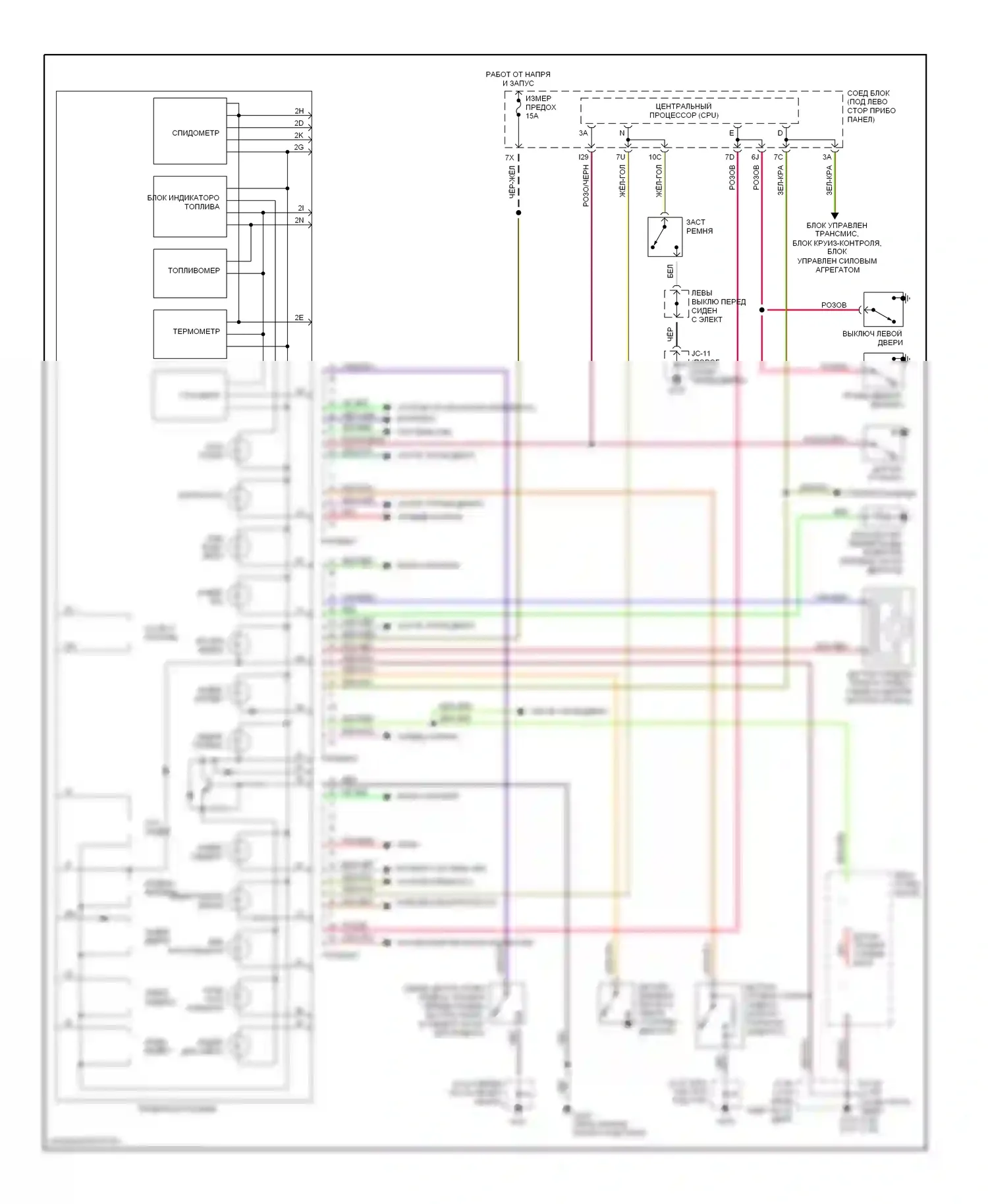 Millenia Mazda I (1994-2000): Электросхема приборной панели 