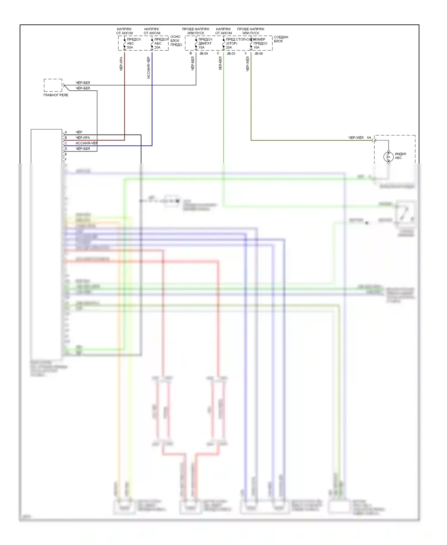 MPV Mazda I (1988-1999): Электросхемы антиблокировочной системы abs 