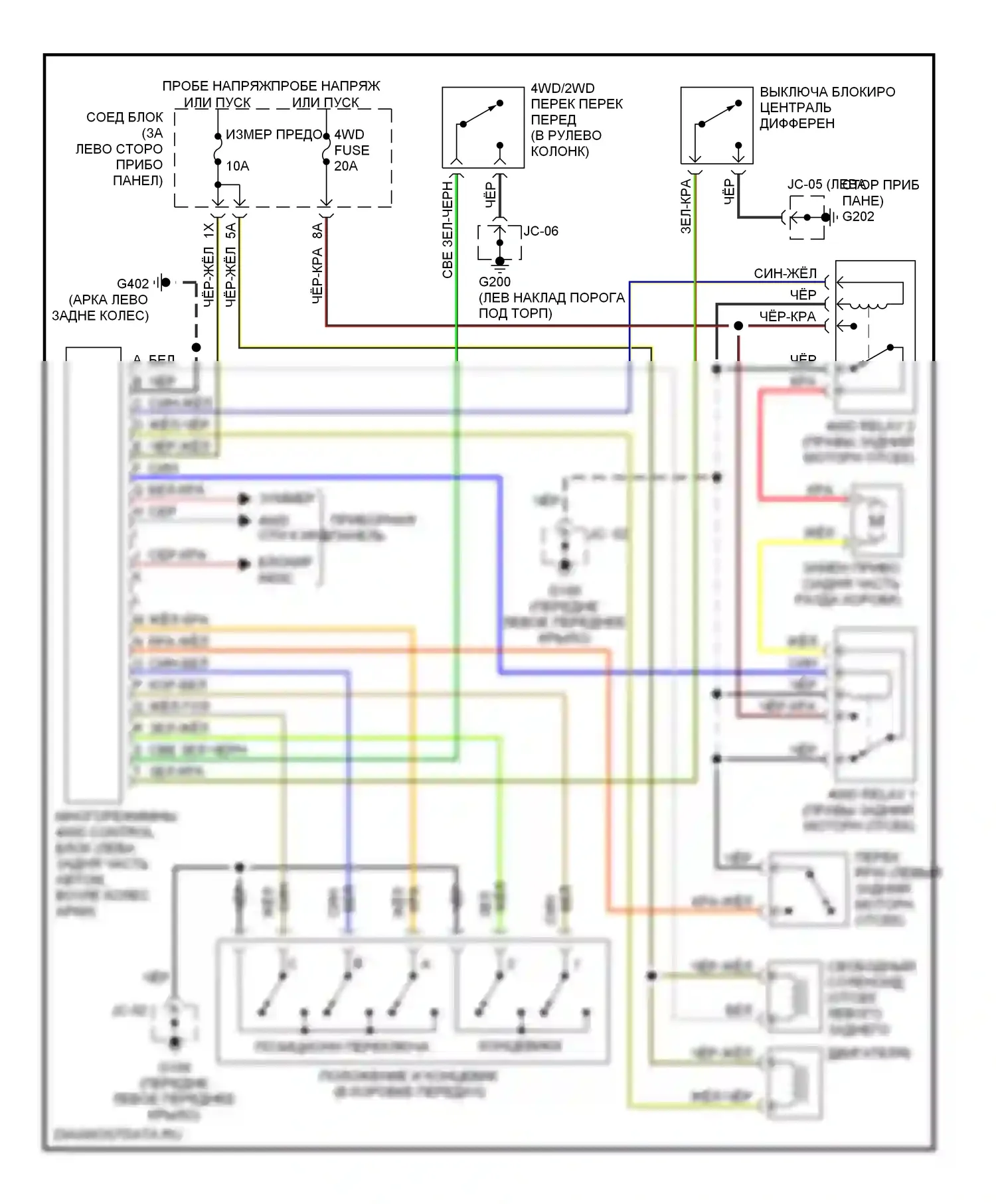 MPV Mazda I (1988-1999): Электросхема 4wd 