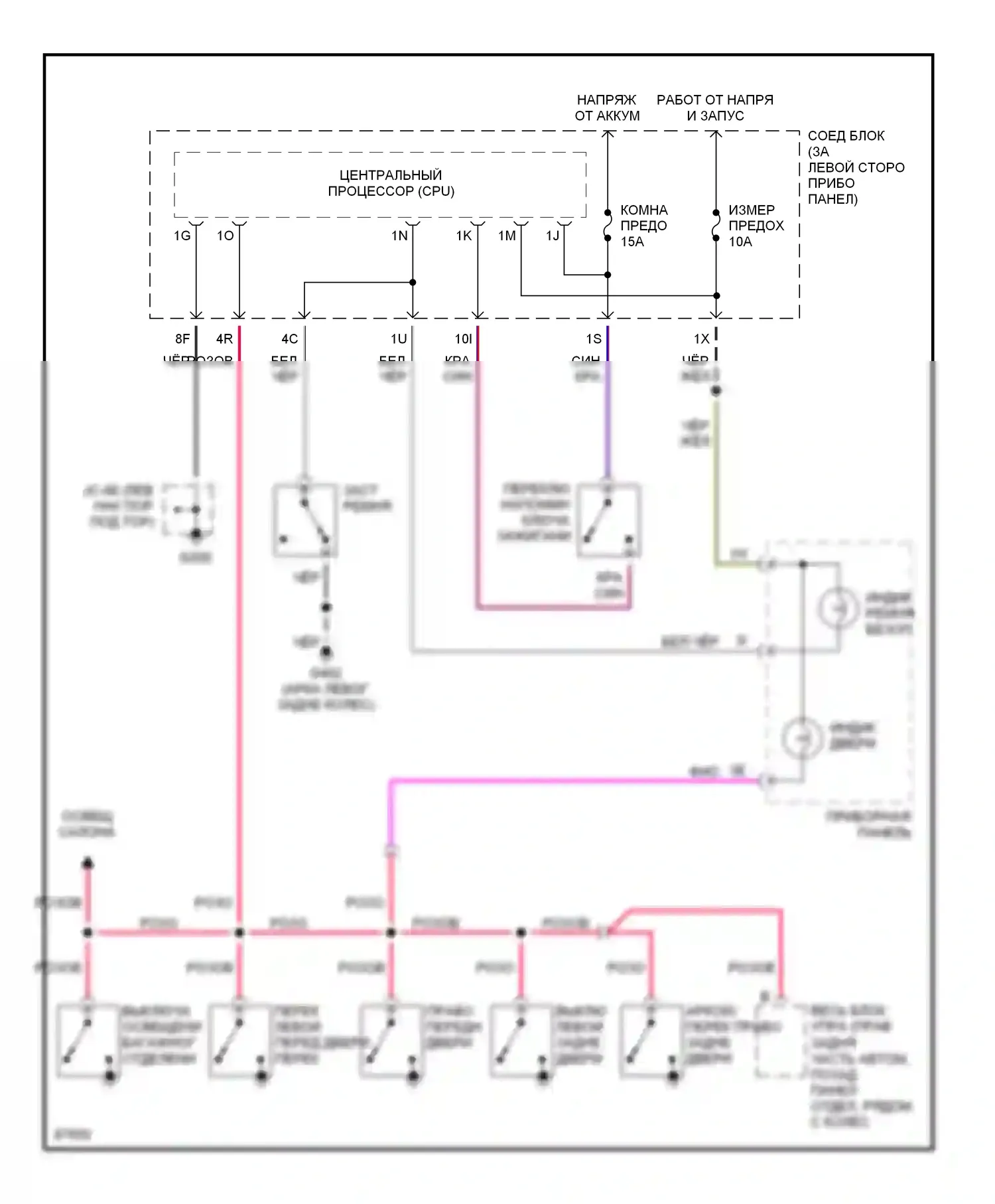 MPV Mazda I (1988-1999): Электросхемы системы оповещения 