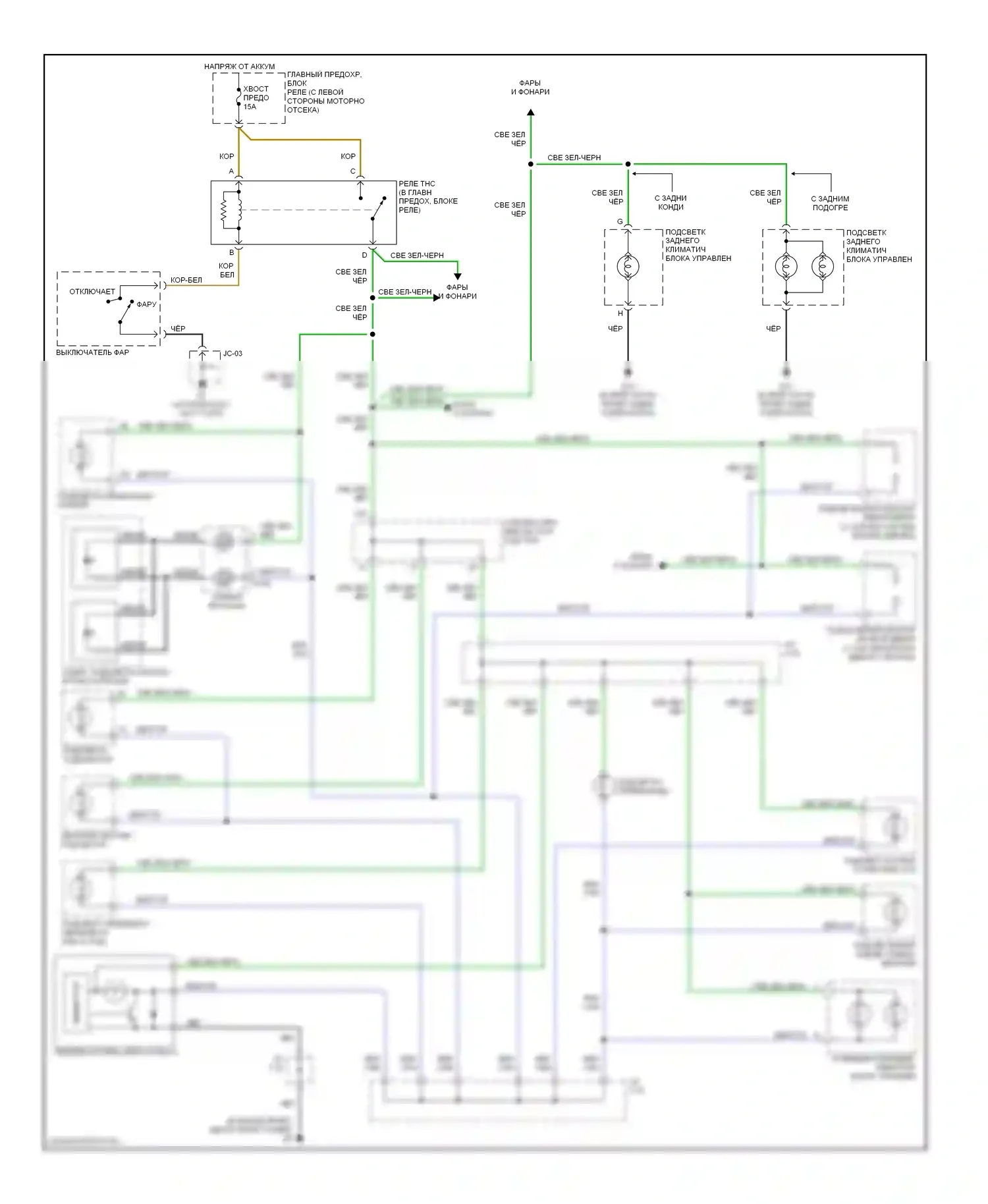 MPV Mazda II рестайлинг (2003-2006): Электросхема подсветки приборной панели 