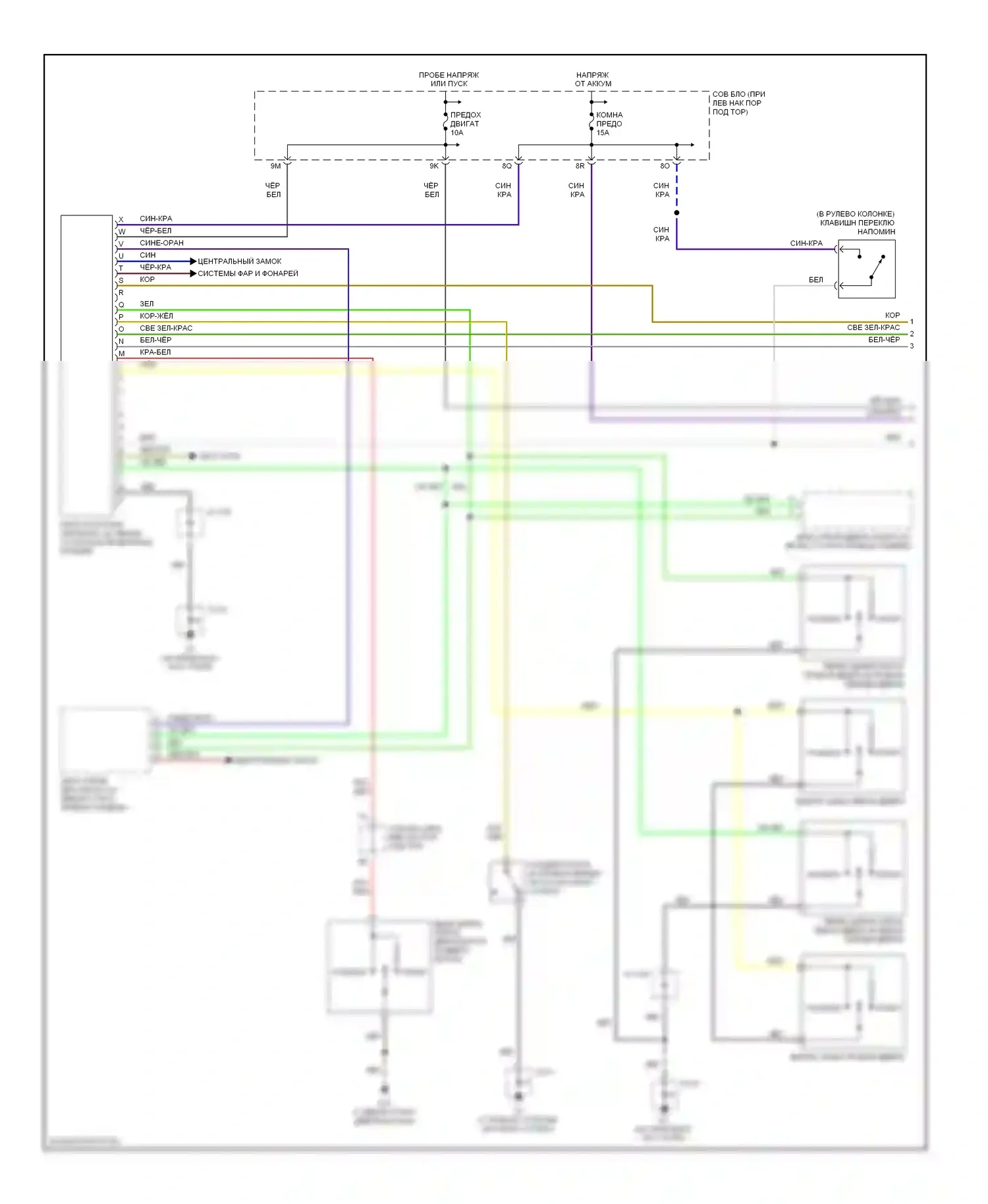 MPV Mazda II рестайлинг (2003-2006): Сигнализации электросхема (1 из 2) 