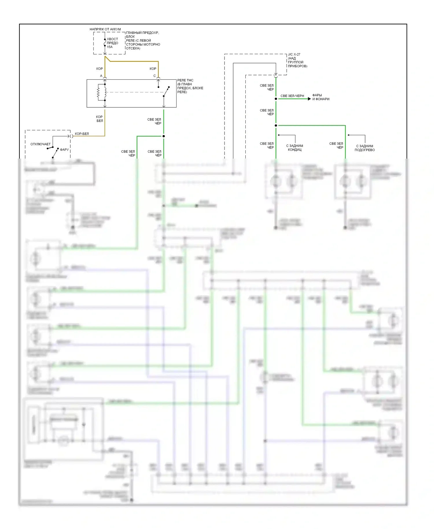 MPV Mazda II (1999-2003): Электросхема подсветки приборной панели 