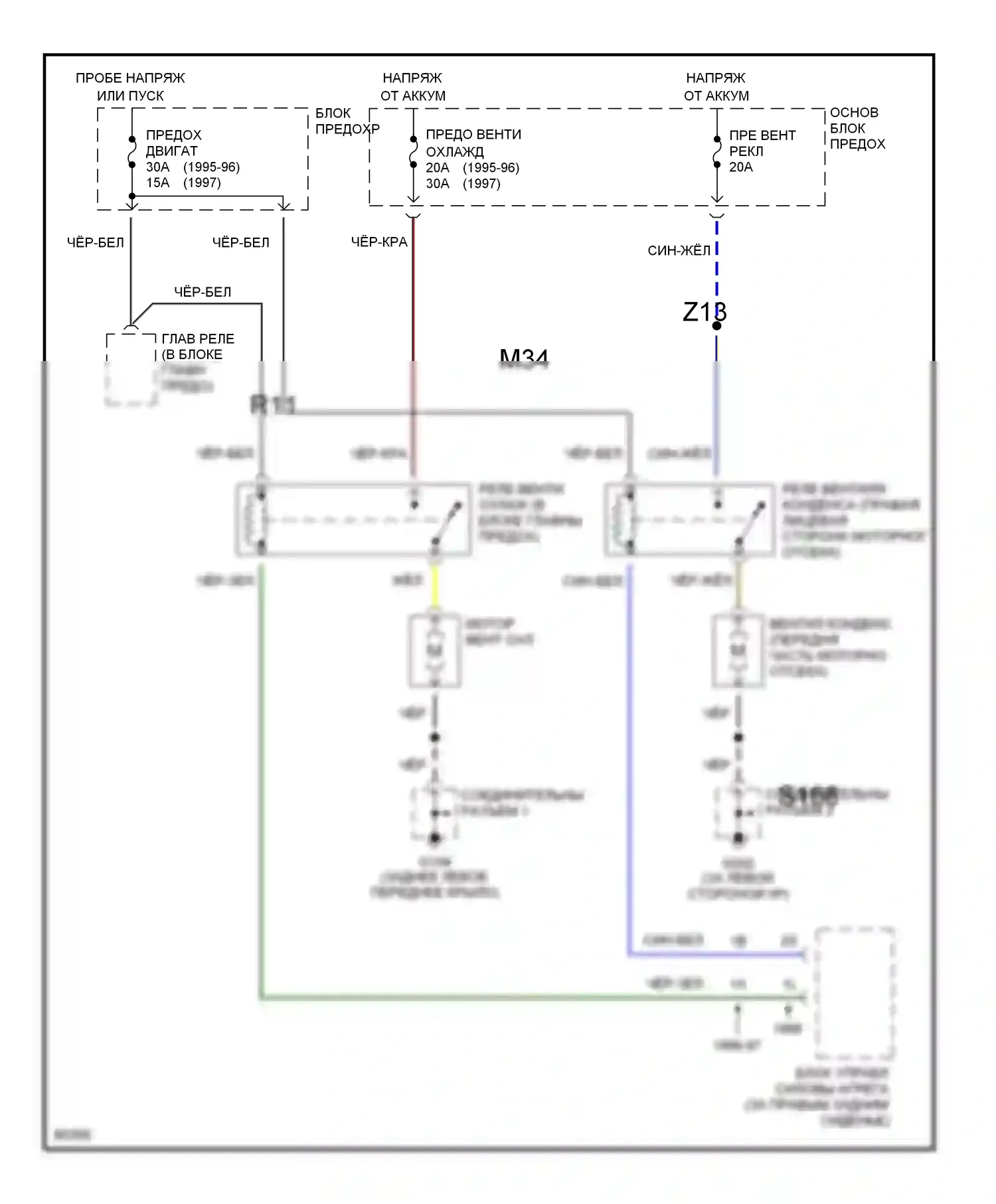 MX-5 Mazda NA (1989-1998): Электросхема вентилятора охлаждения 