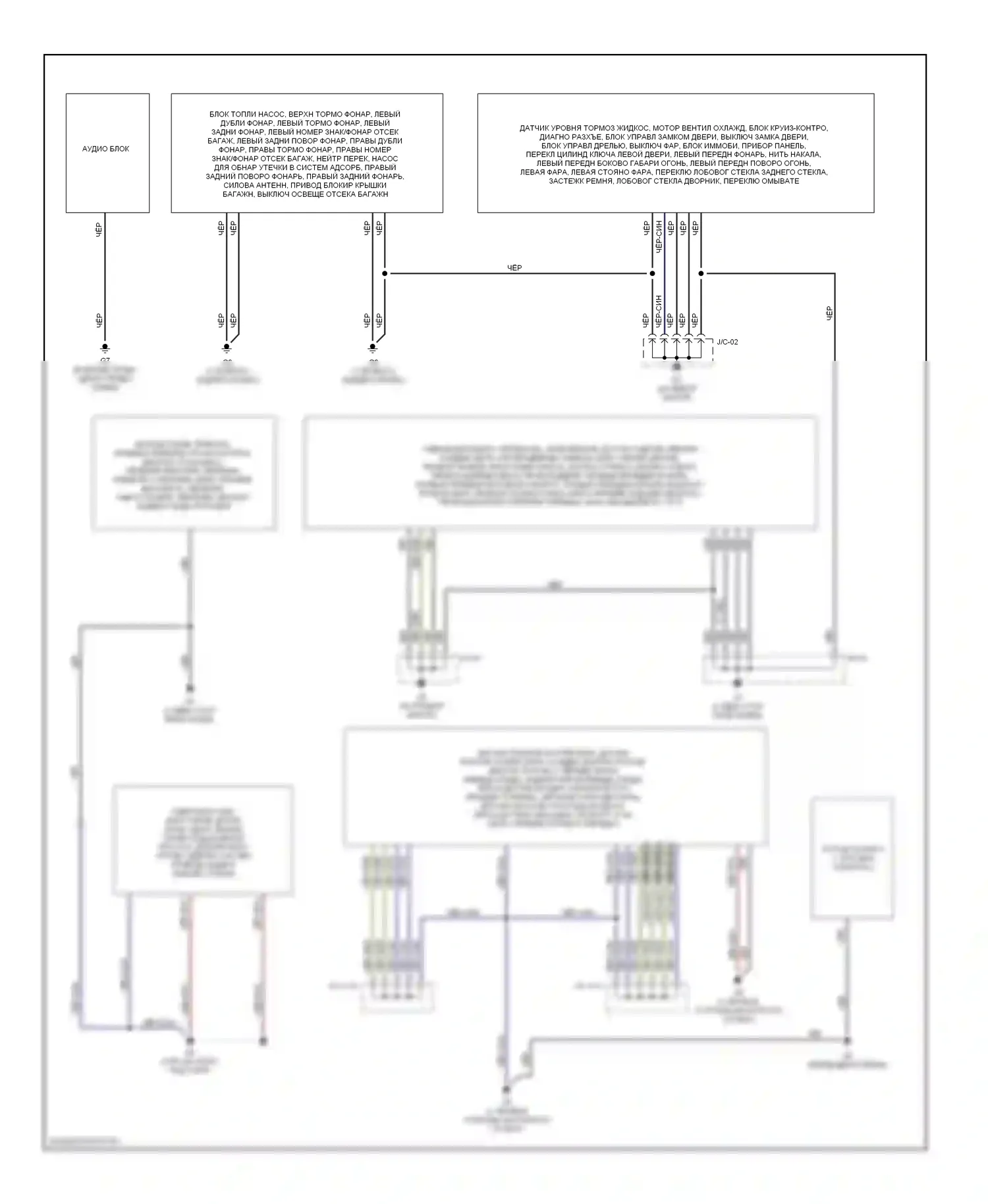 MX-5 Mazda NB рестайлинг (2001-2005): Электросхема точек подключения масс 