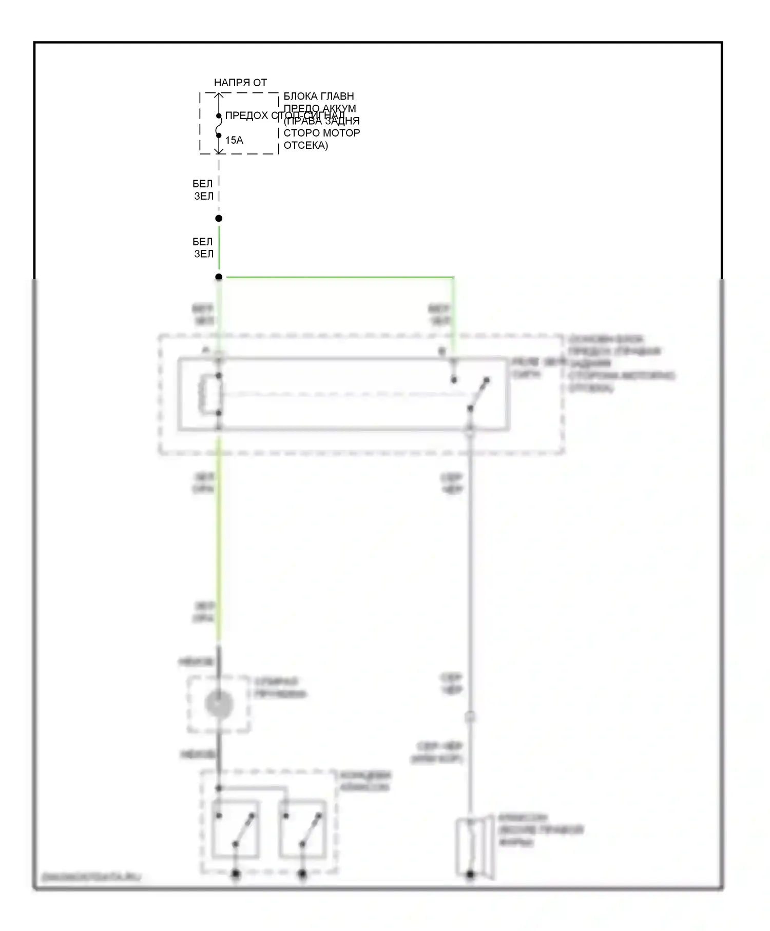 MX-5 Mazda NB (1998-2001): Электросхема клаксона 