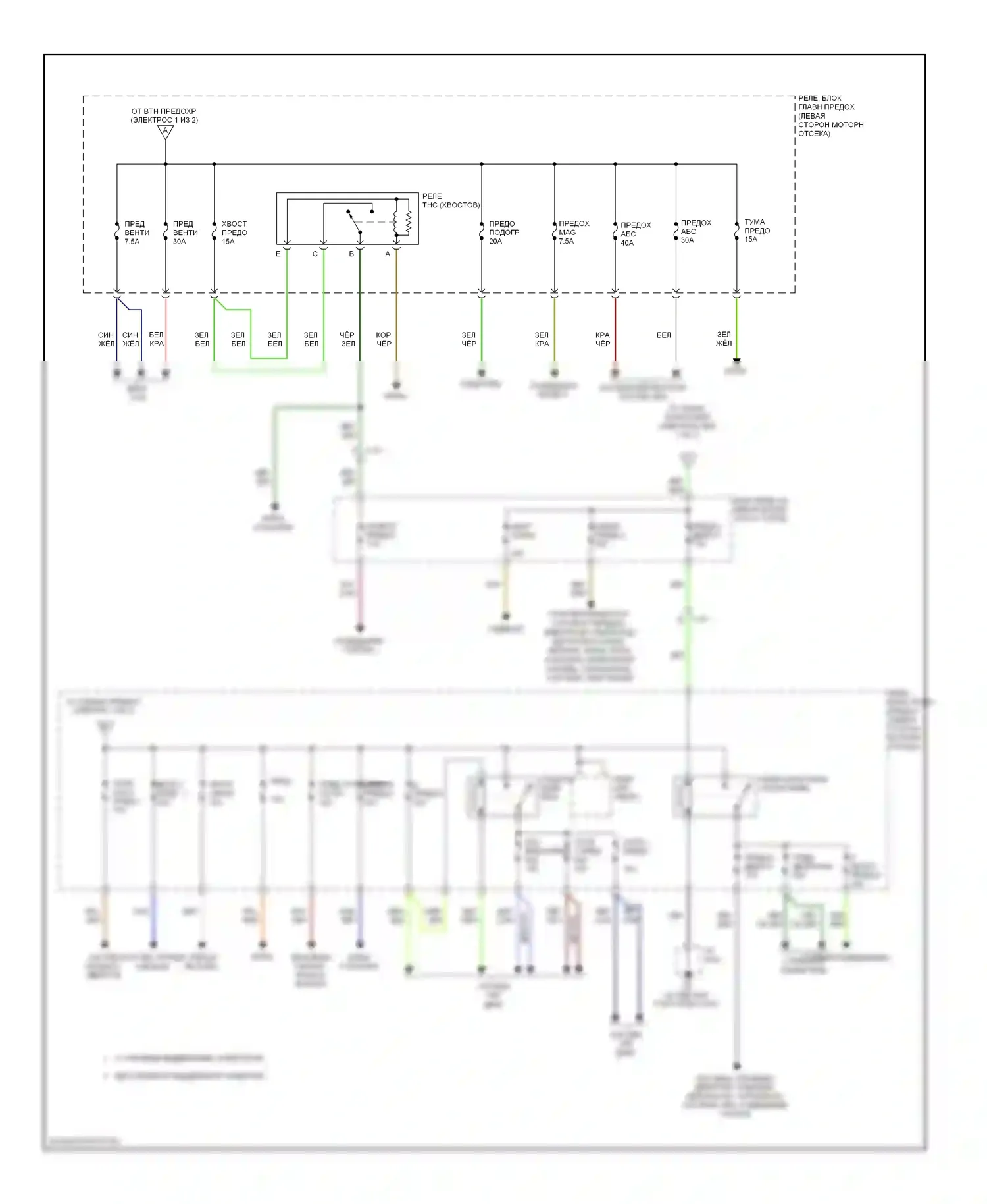 MX-5 Mazda NC рестайлинг (2008-2015): Электросхема блока предохранителей реле (2 из 2) 