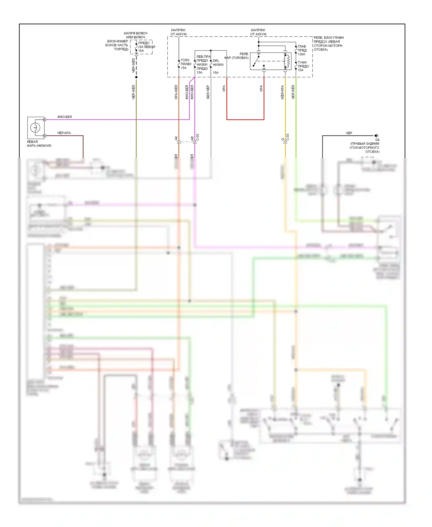 MX-5 Mazda NC рестайлинг (2008-2015): Электросхема фар, с галогеном, с дрелью 