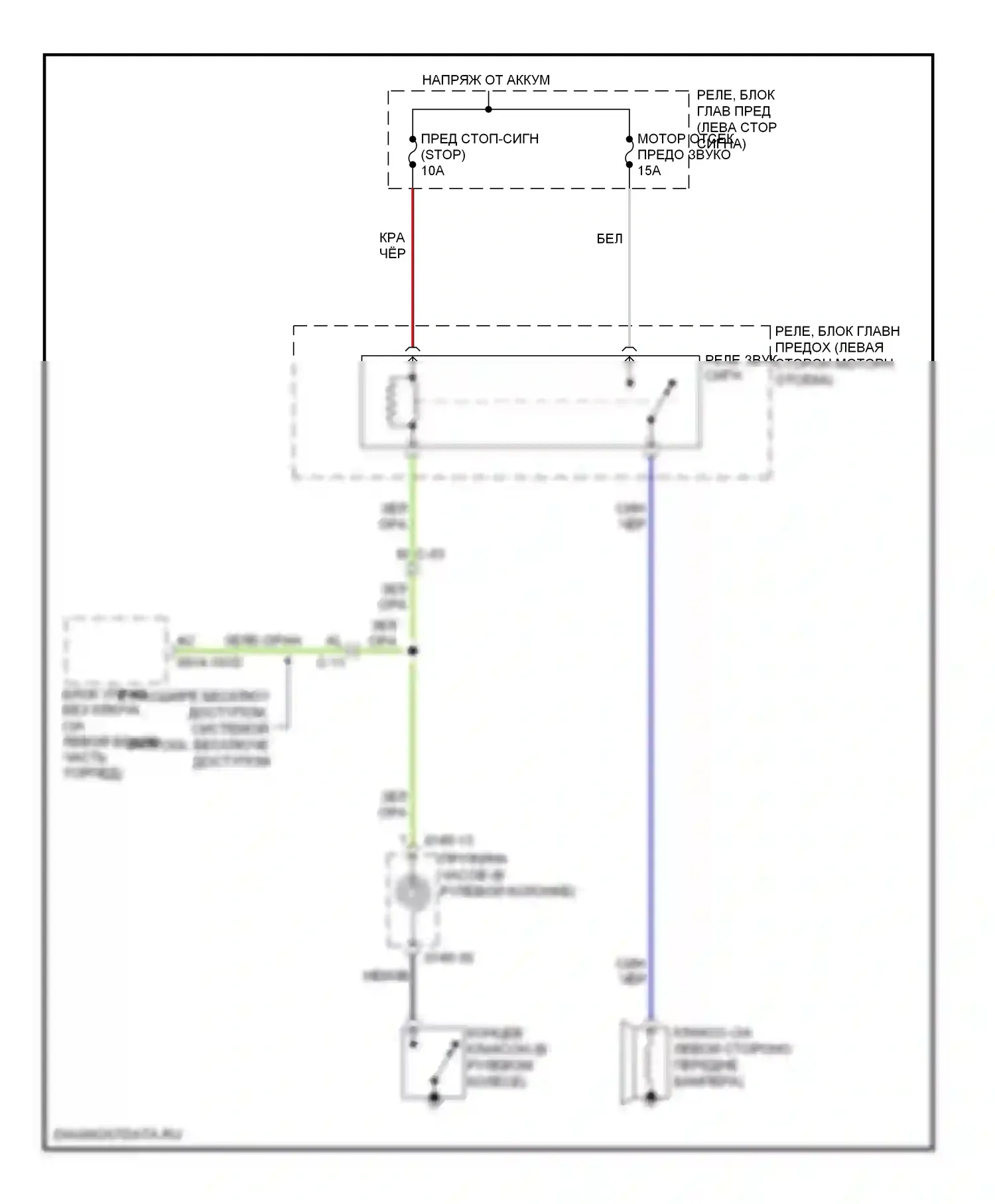 MX-5 Mazda NC рестайлинг (2008-2015): Электросхема клаксона 