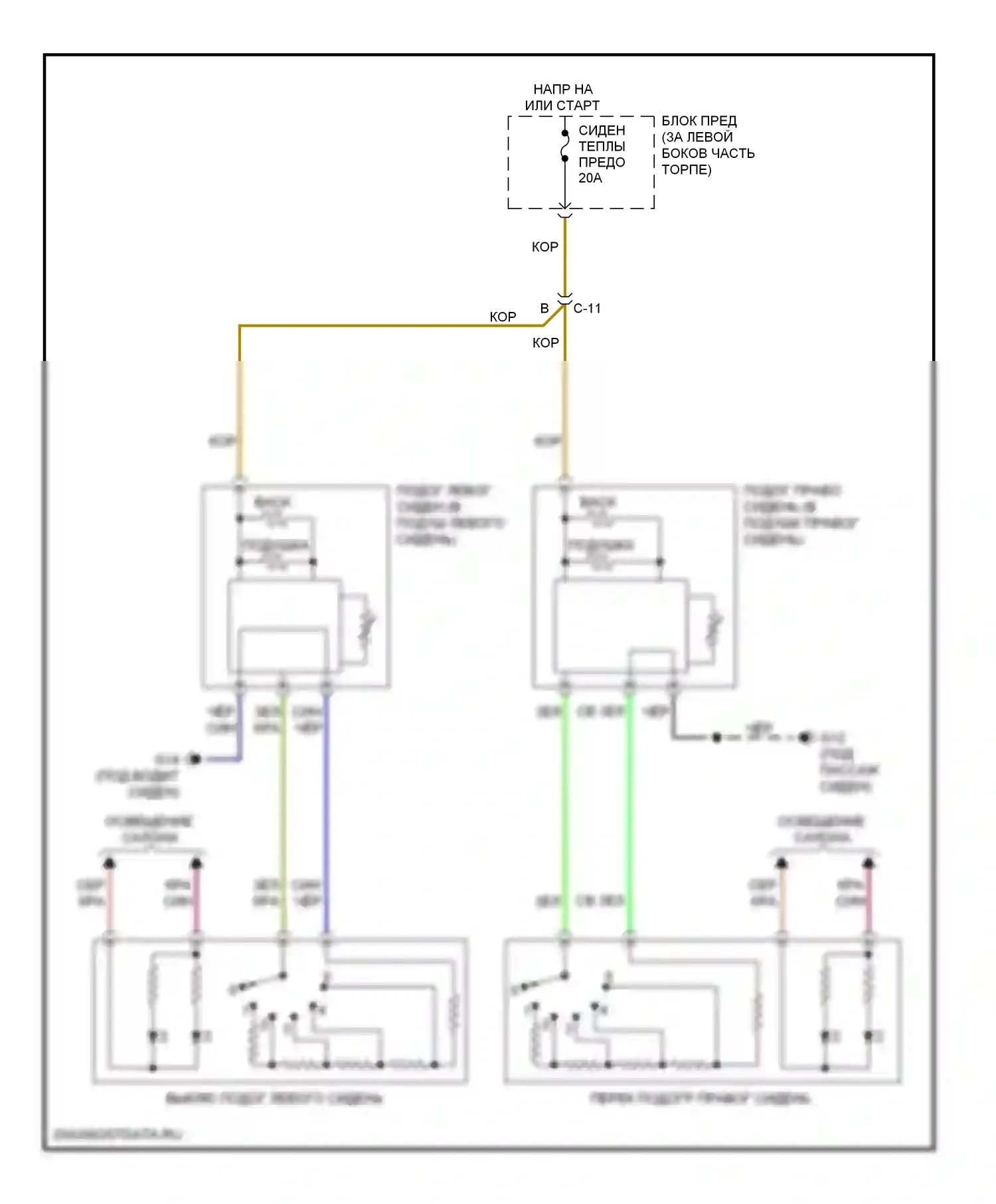 MX-5 Mazda NC рестайлинг (2008-2015): Электросхема сидений 