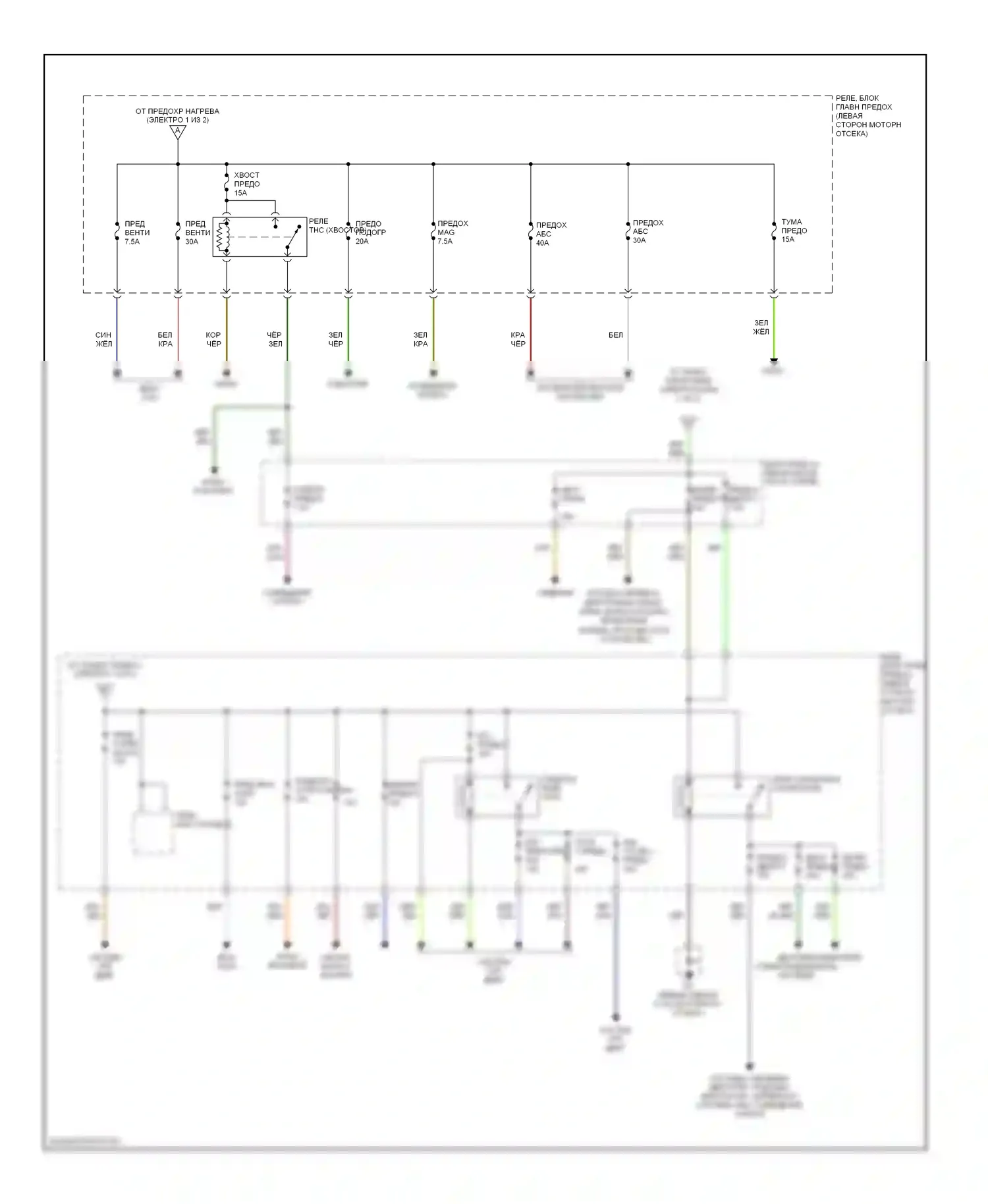 MX-5 Mazda NC (2005-2008): Электросхема блока предохранителей реле (2 из 2) 