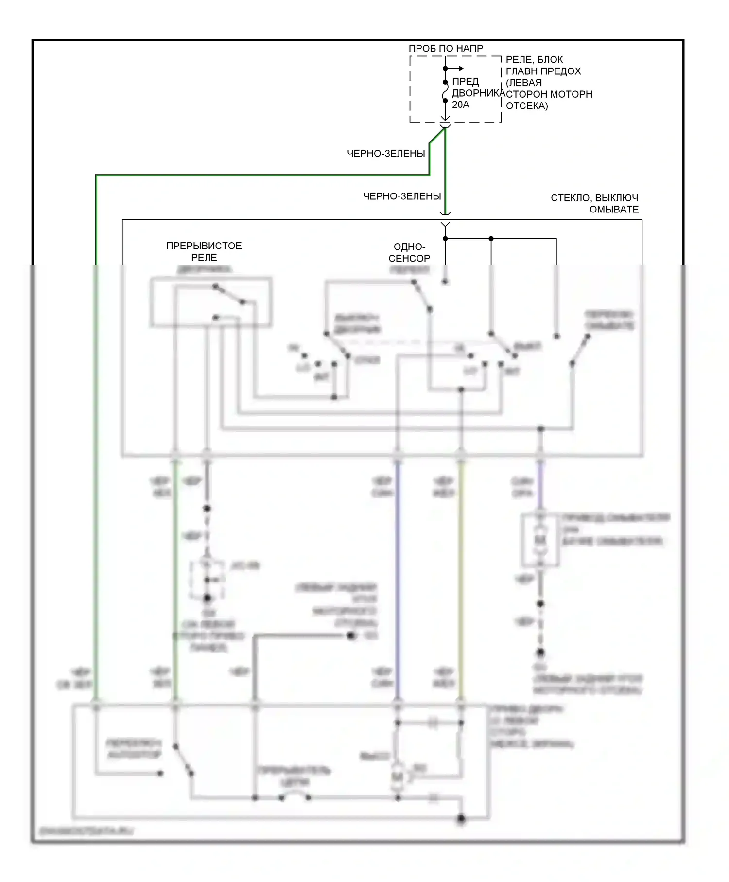 MX-5 Mazda NC (2005-2008): Дворники и омыватели электросхема 