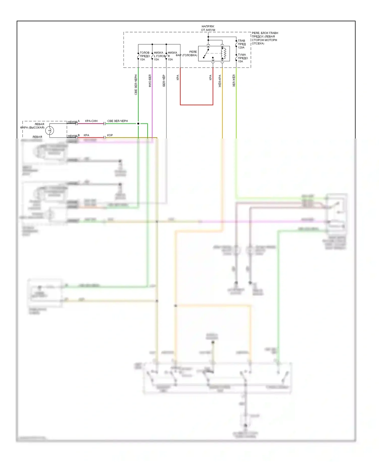 MX-5 Mazda NC (2005-2008): Электросхема фар, без дрели, с ксеноном 