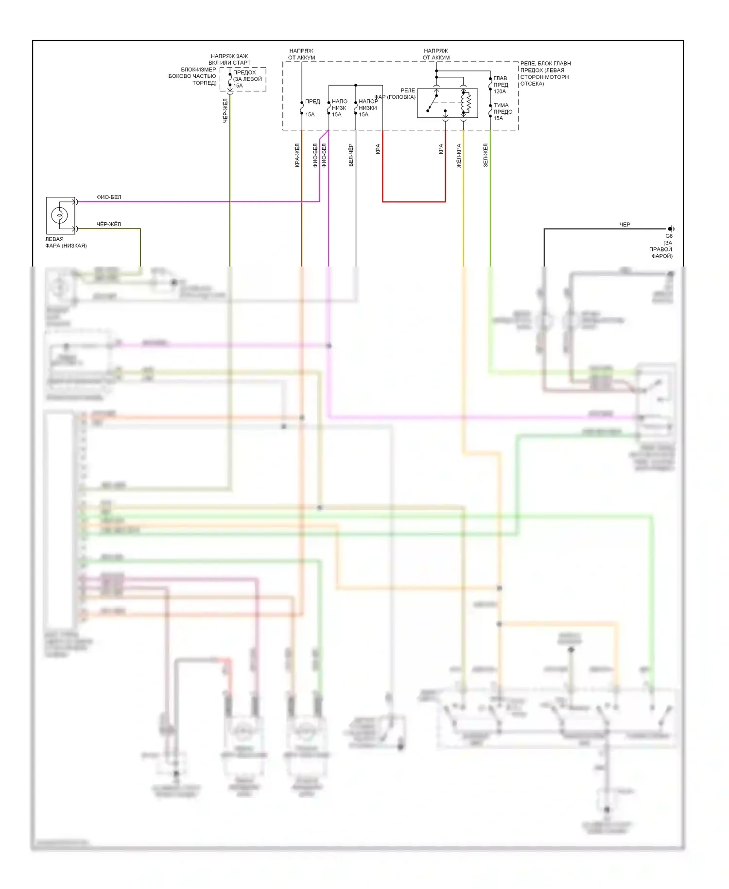MX-5 Mazda NC (2005-2008): Электросхема фар, с дрелью, с галогенными лампами 