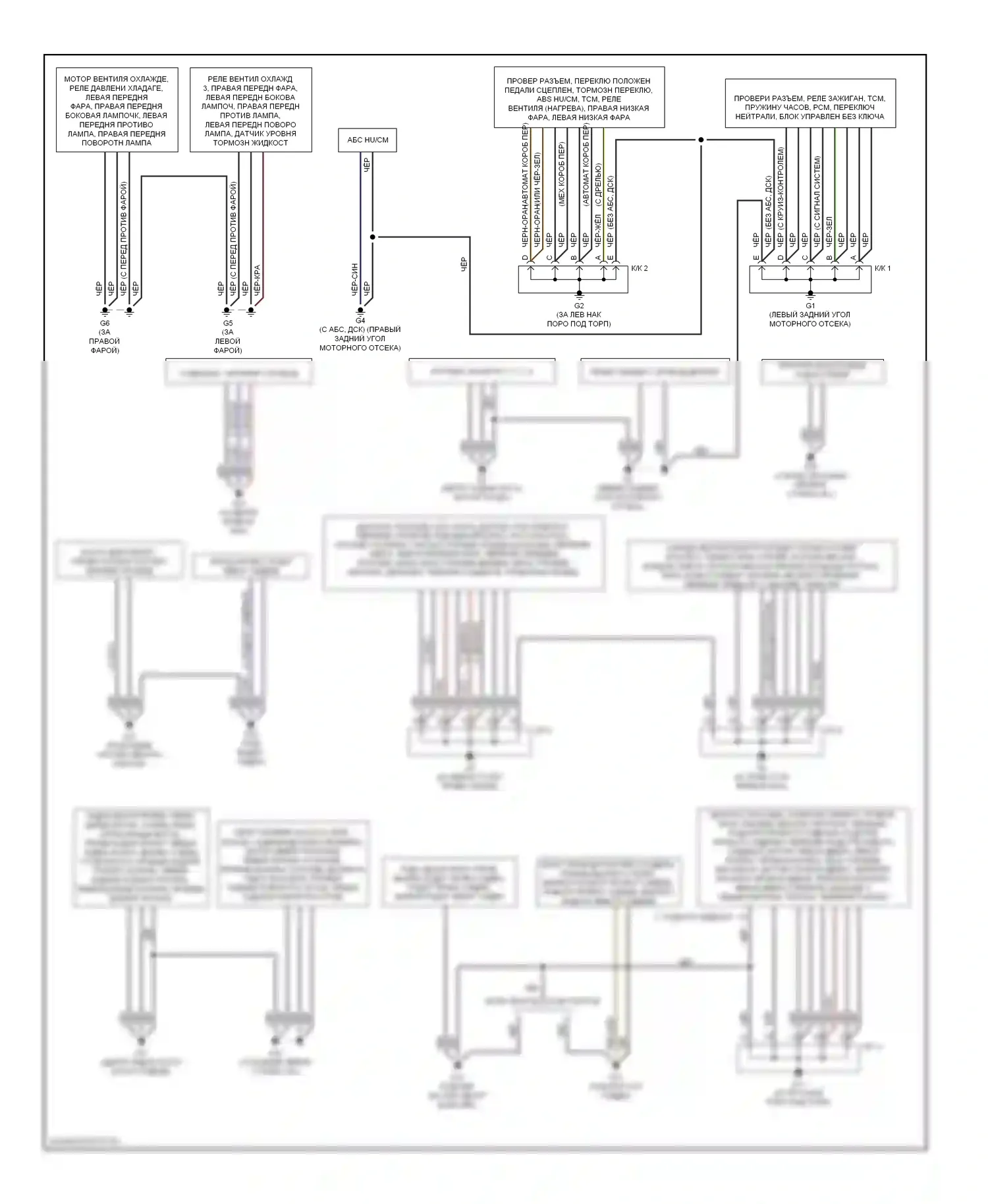 MX-5 Mazda NC (2005-2008): Электросхема точек подключения масс 