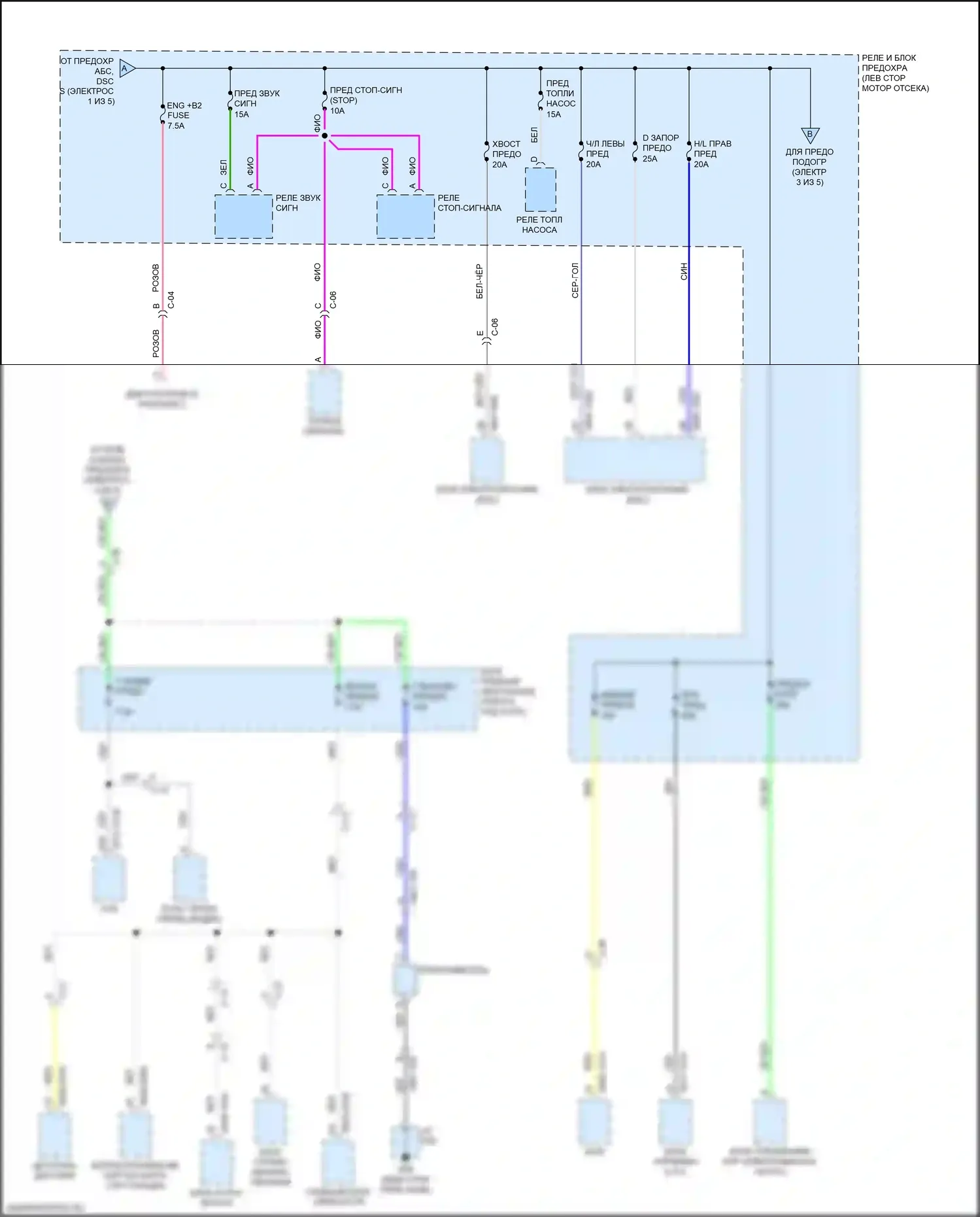 MX-5 Mazda ND (2015-2024): Электросхема блока предохранителей реле (2 из 5) 