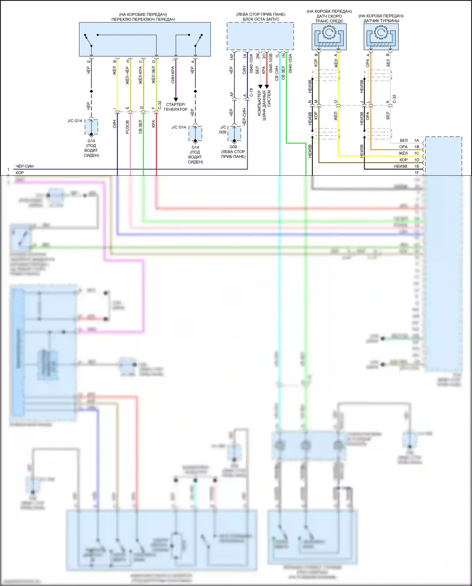 MX-5 Mazda ND (2015-2024): Электросхема коробки передач (2 из 2) 
