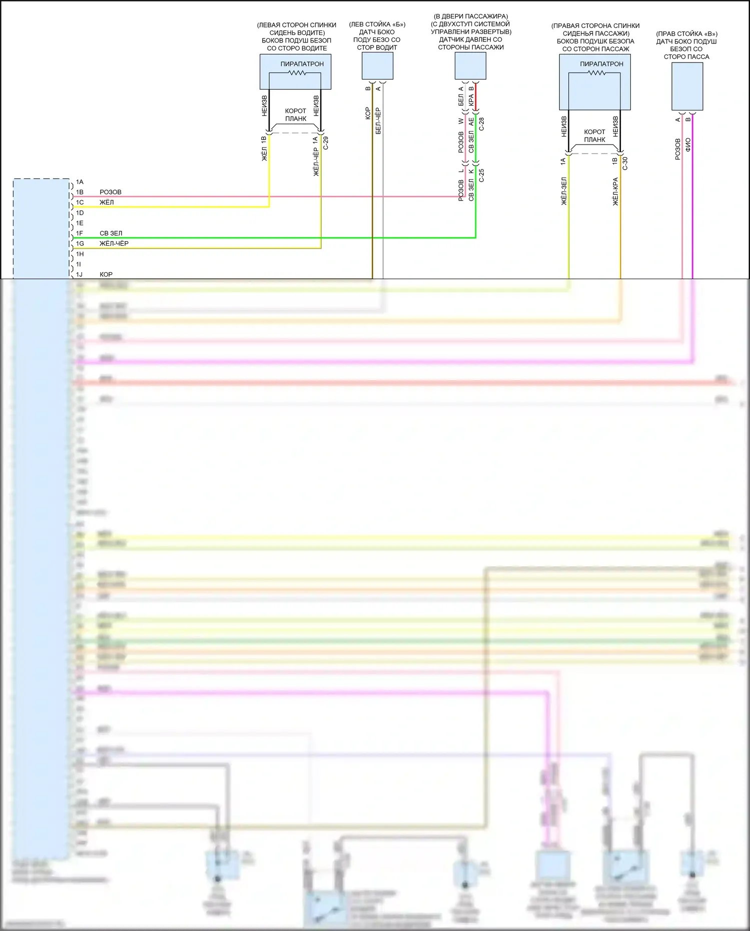 MX-5 Mazda ND (2015-2024): Электросхема подушек безопасности (1 из 3) 