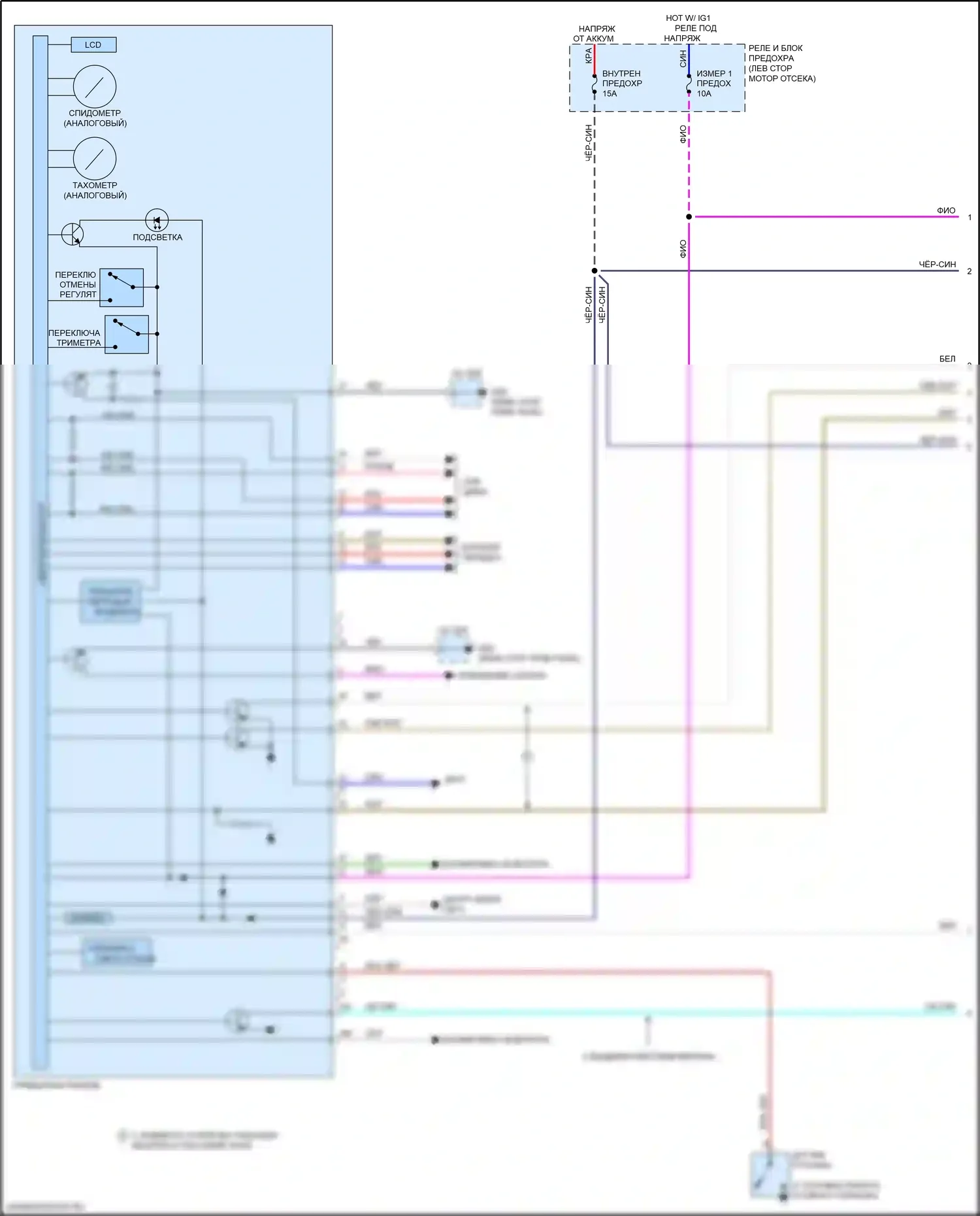 MX-5 Mazda ND (2015-2024): Электросхема приборной панели (1 из 2) 